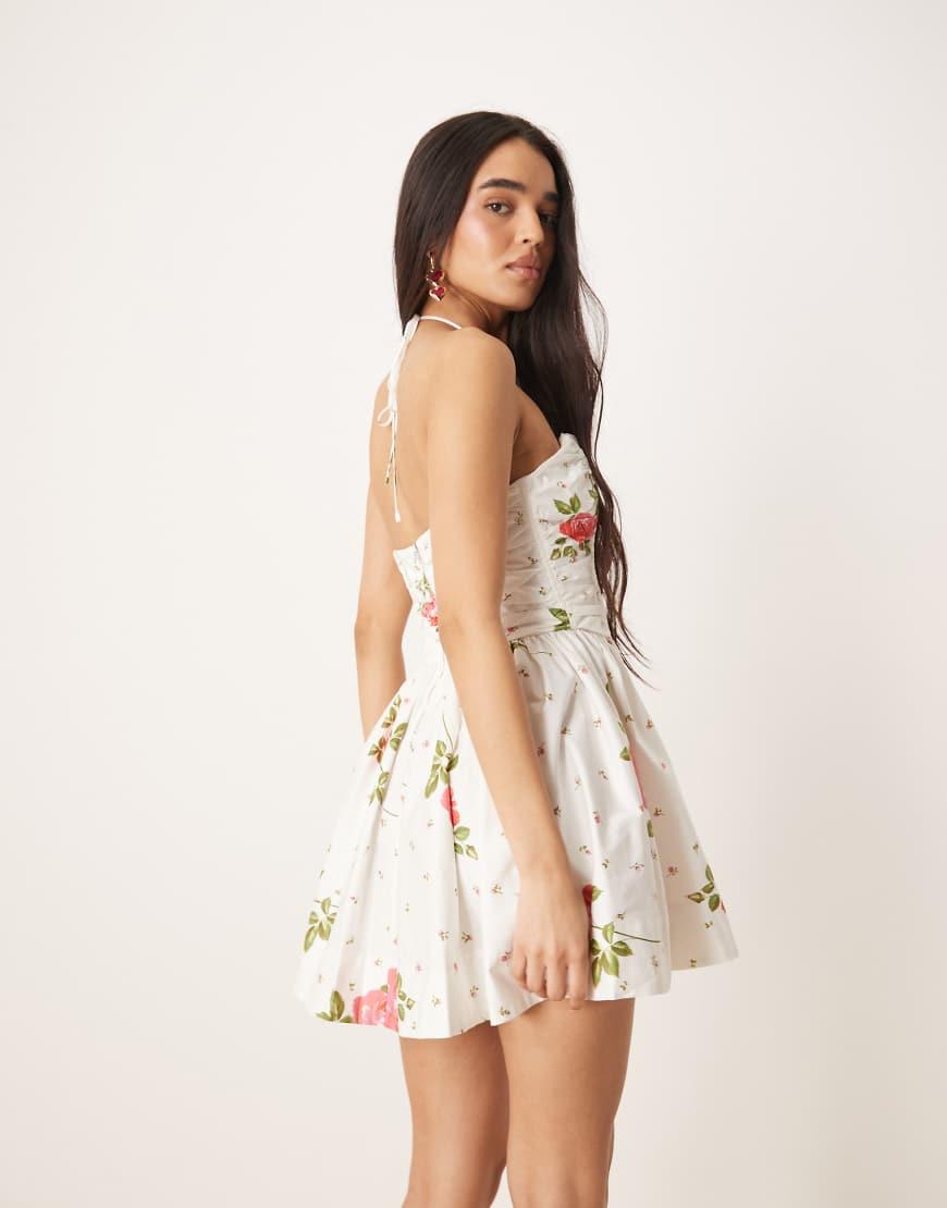 navy & cream floral cecily midi dress In Colourblock Linen Blend – St Frock slimming CAICJ98 Women's Neck Ribbed Size:6-12 months Perfect for wedding guests