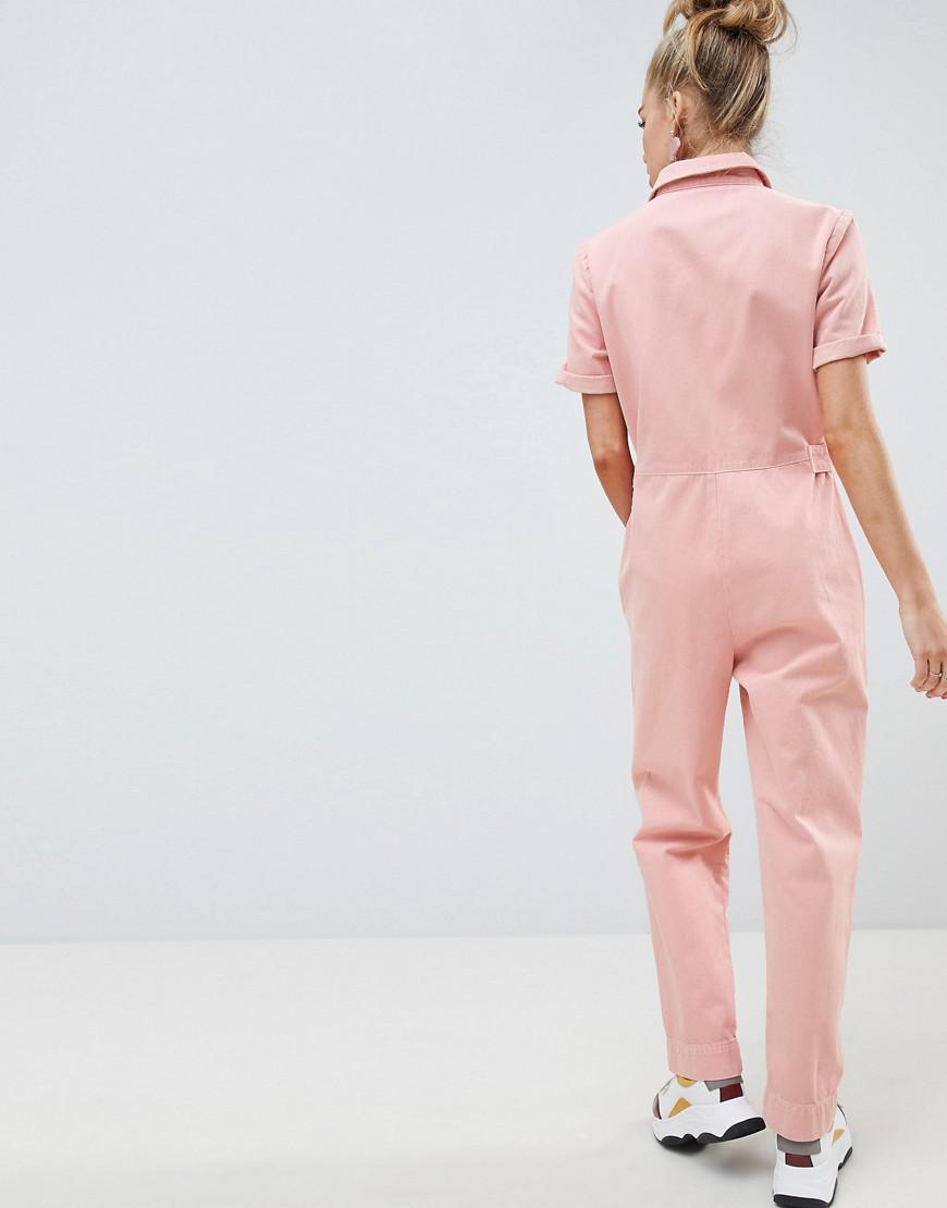 Pale pink boiler suit hotsell