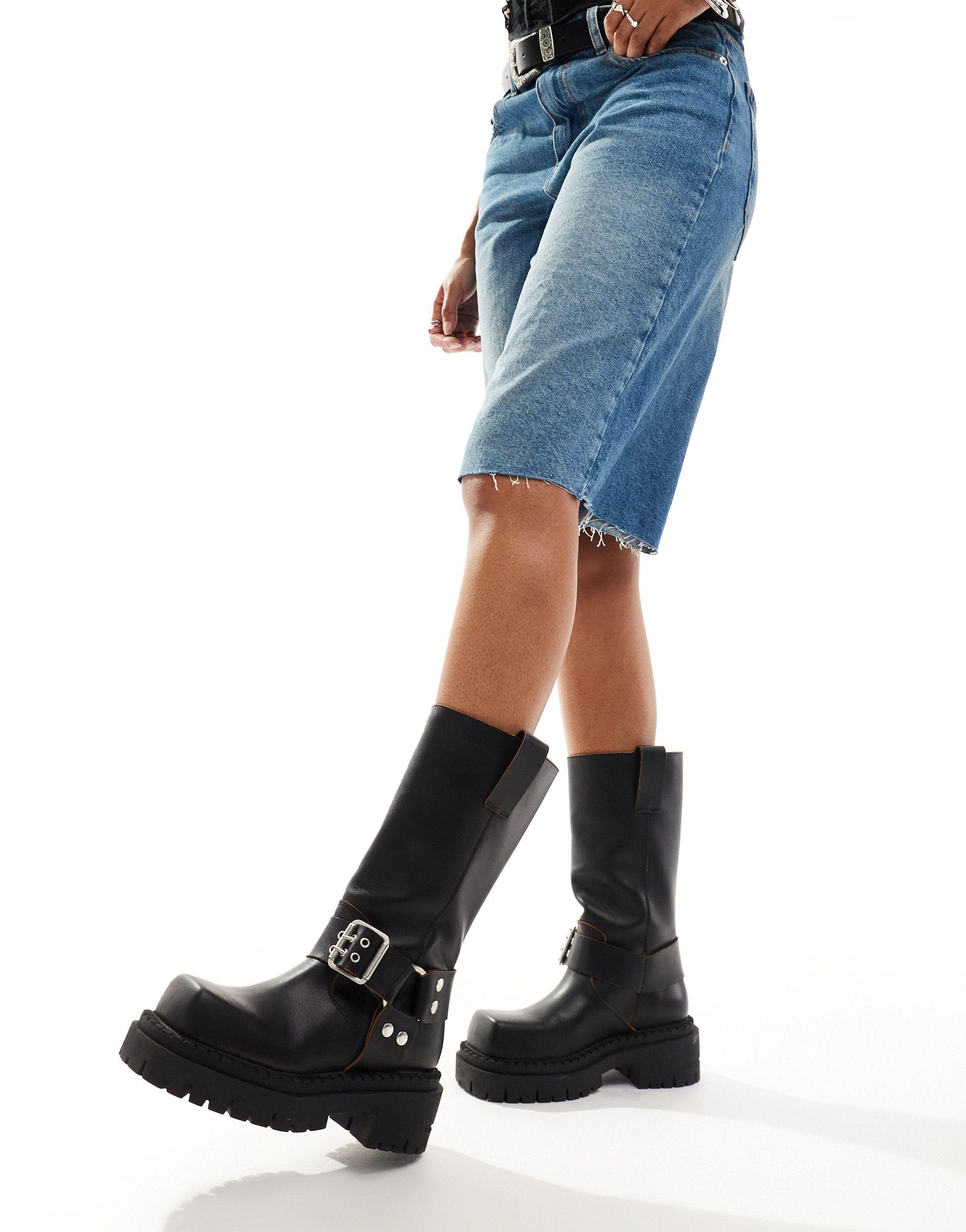 asos awaken biker boots
