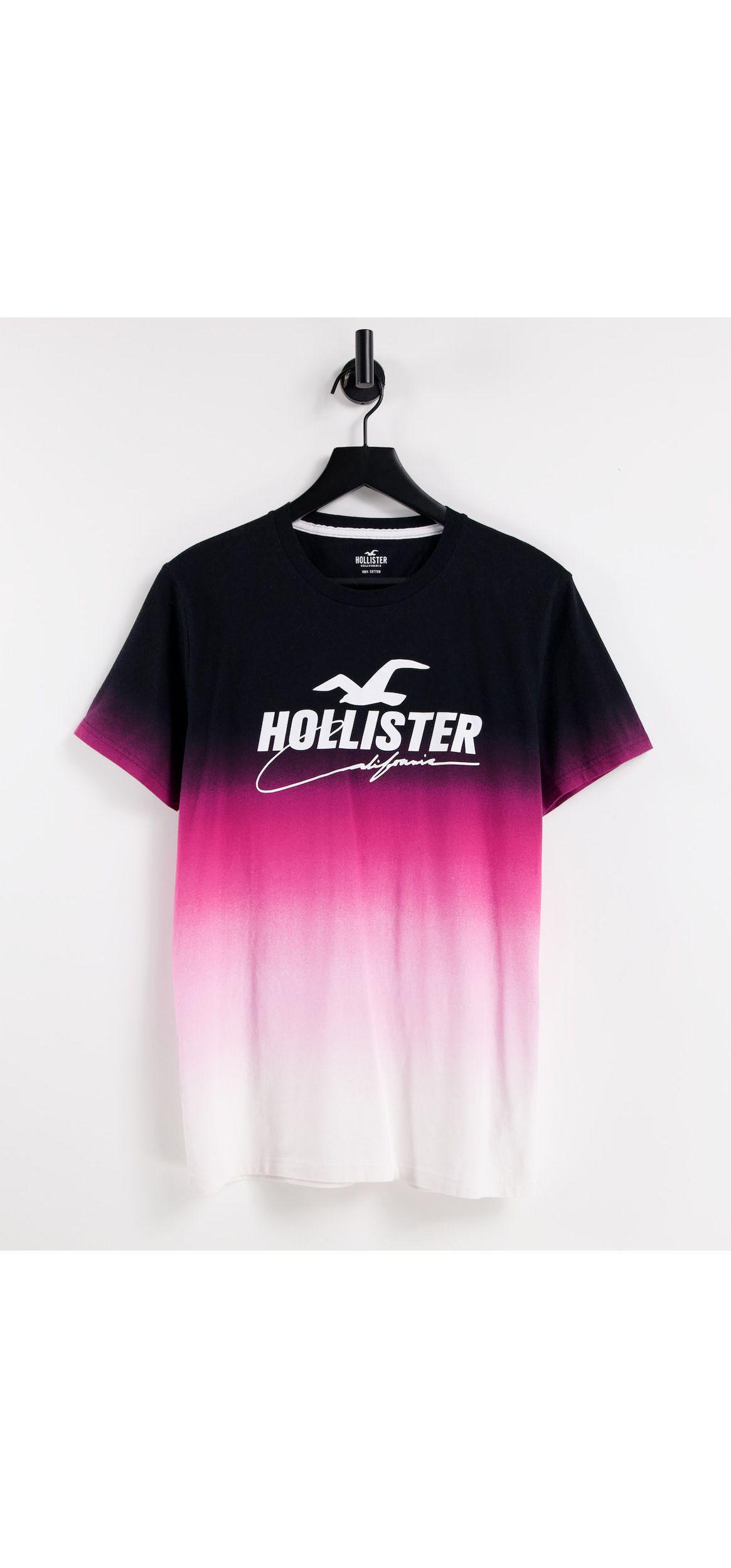 Hollister Front Logo Ombre Print T-shirt in Pink for Men