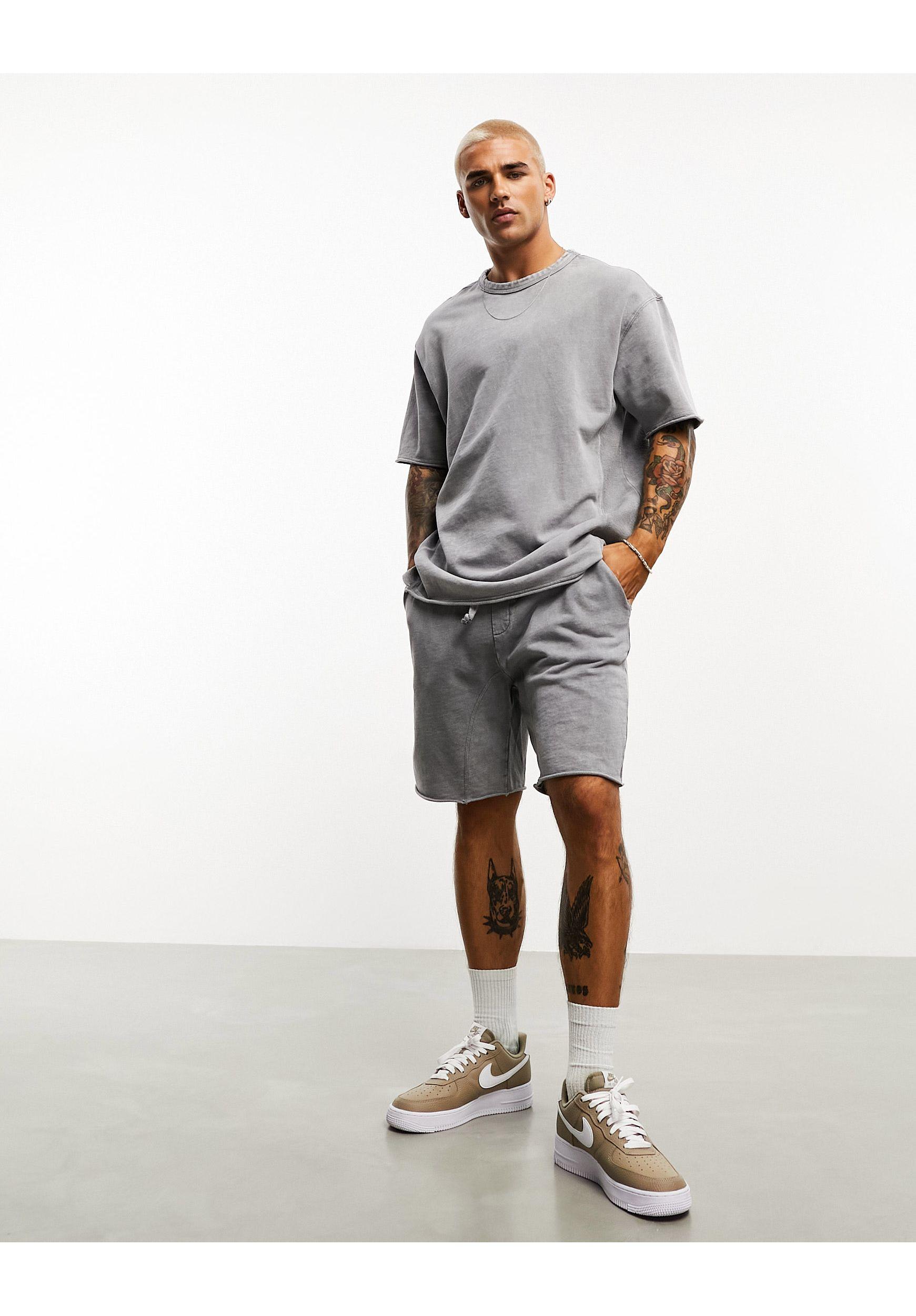 Short d ensemble delave Bershka pour homme en coloris Gris Lyst