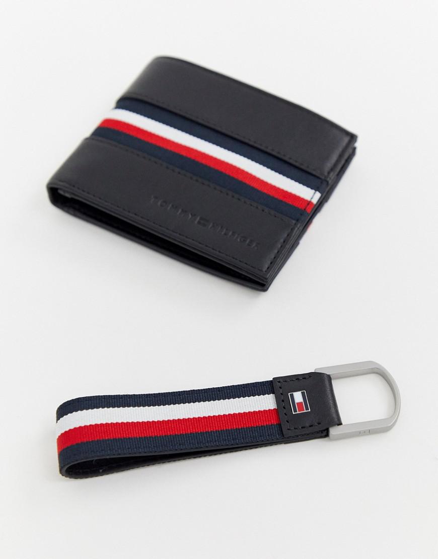 Tommy Hilfiger Leather Stripe Mini Cc Wallet Keyfob Gift Set in Blue for  Men - Lyst