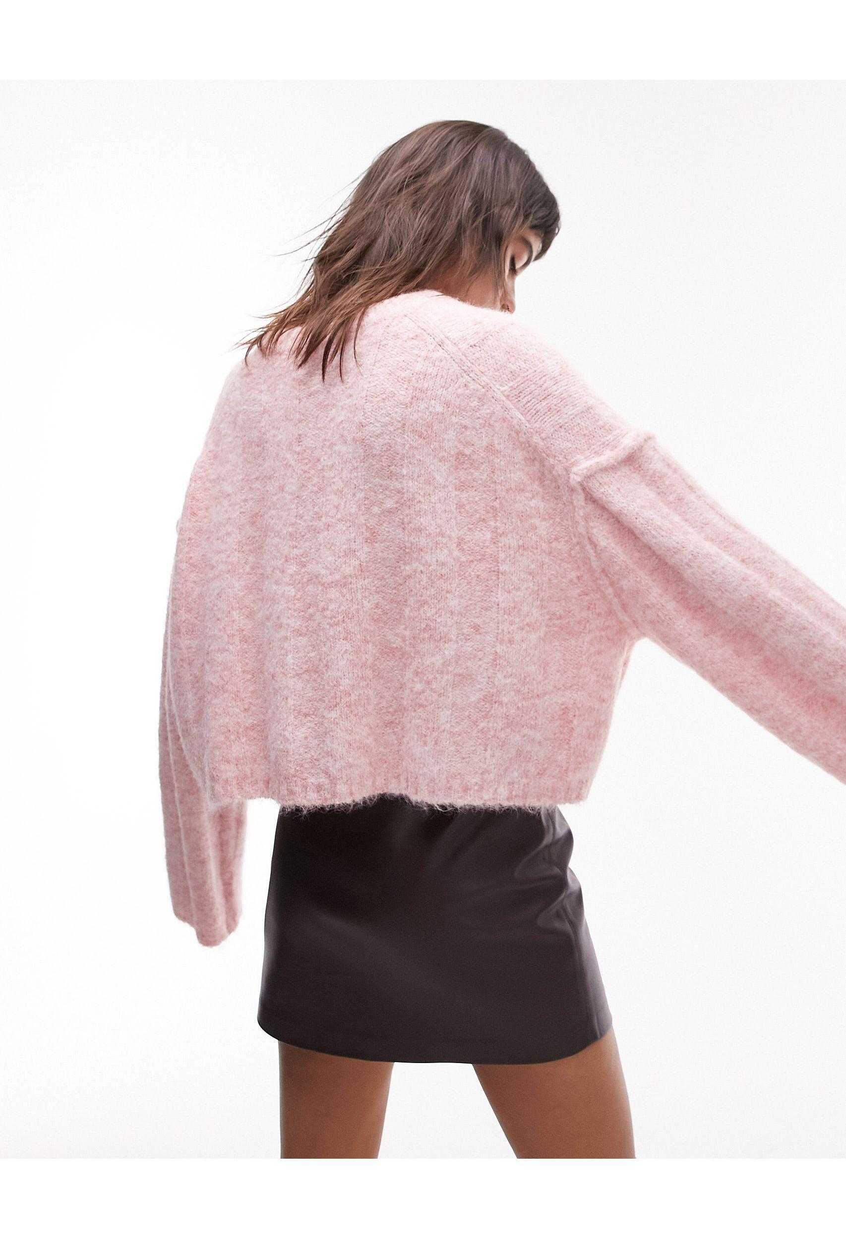 Topshop pink cropped jumper sale