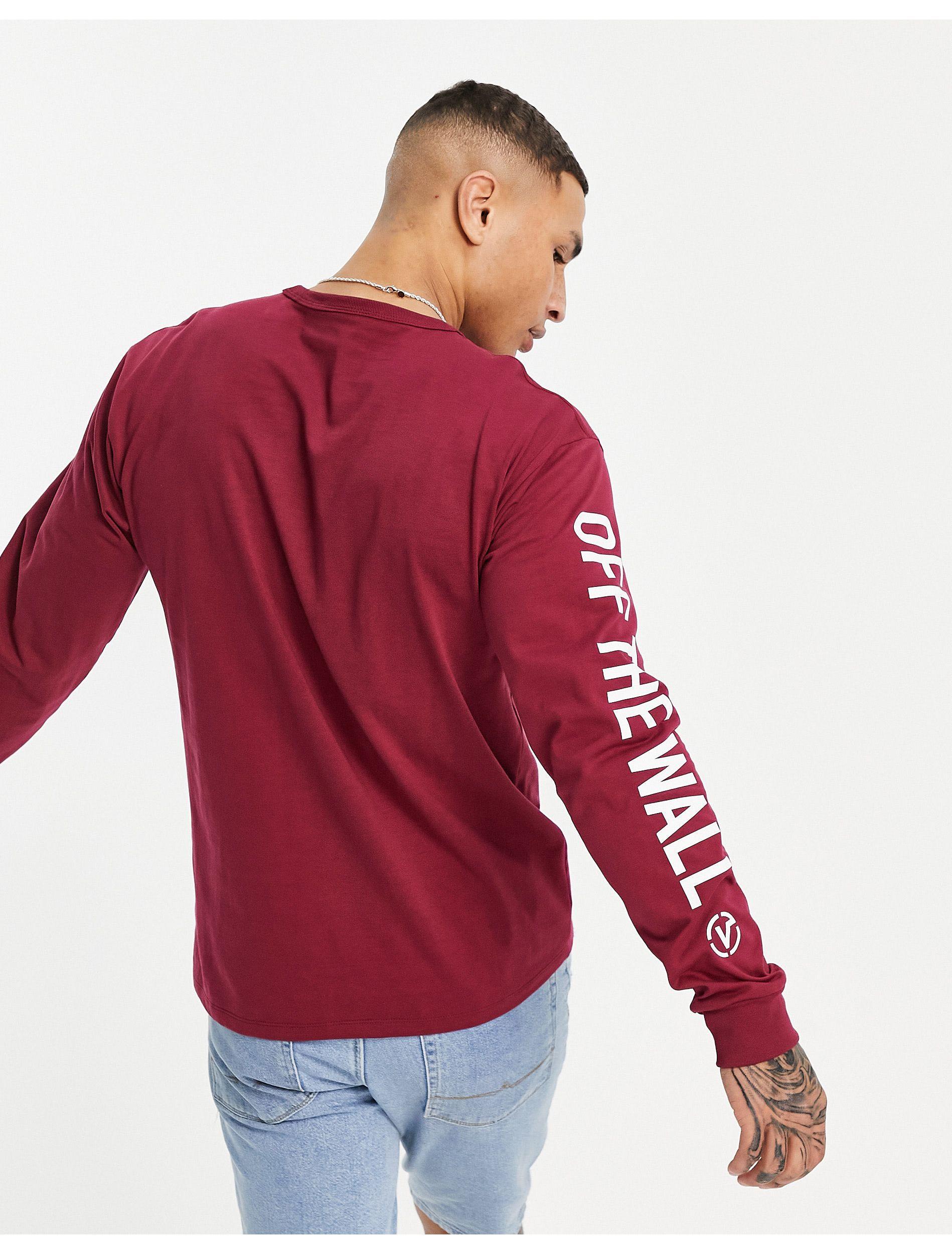 Vans Type Stack Off The Wall Long Sleeve T-shirt in Red for Men | Lyst