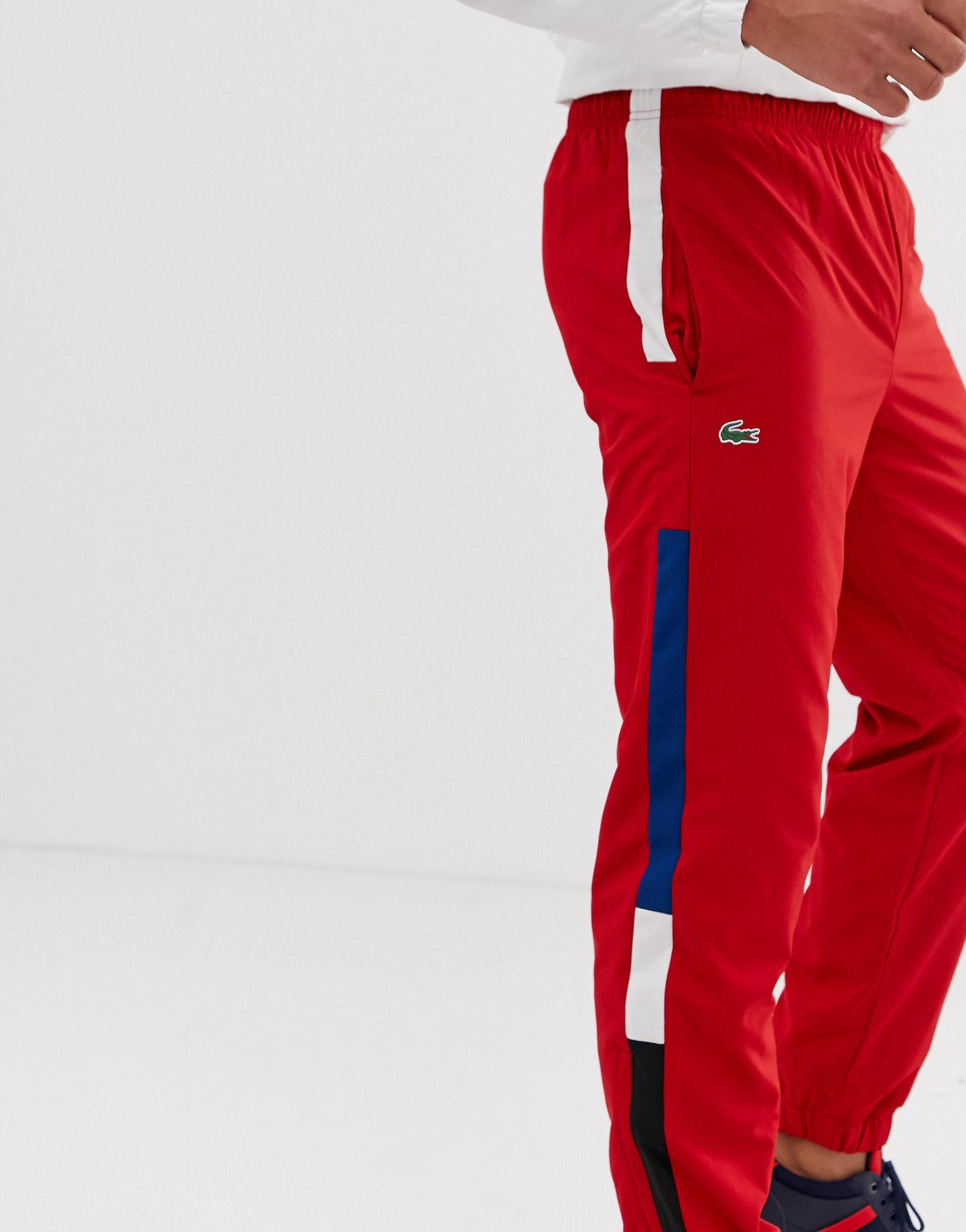 Lacoste – Jogginghose mit Seitenstreifen in Rot für Herren | Lyst DE