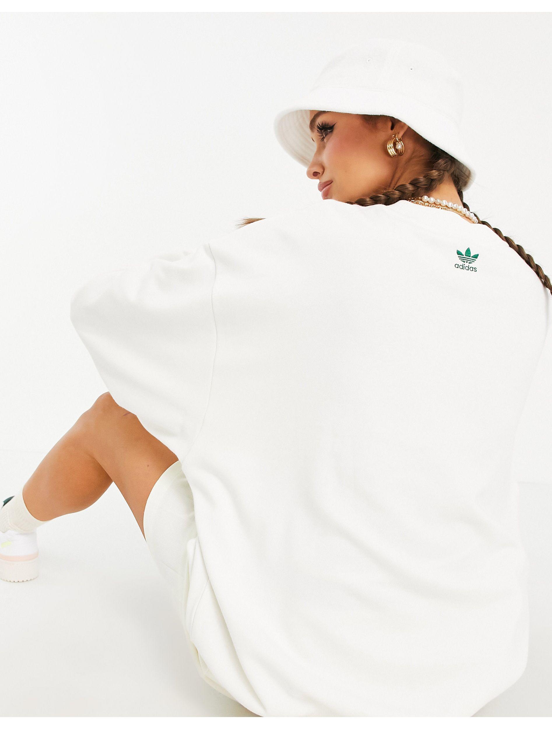 adidas Originals 'tennis Luxe' Logo Sweatshirt in White | Lyst