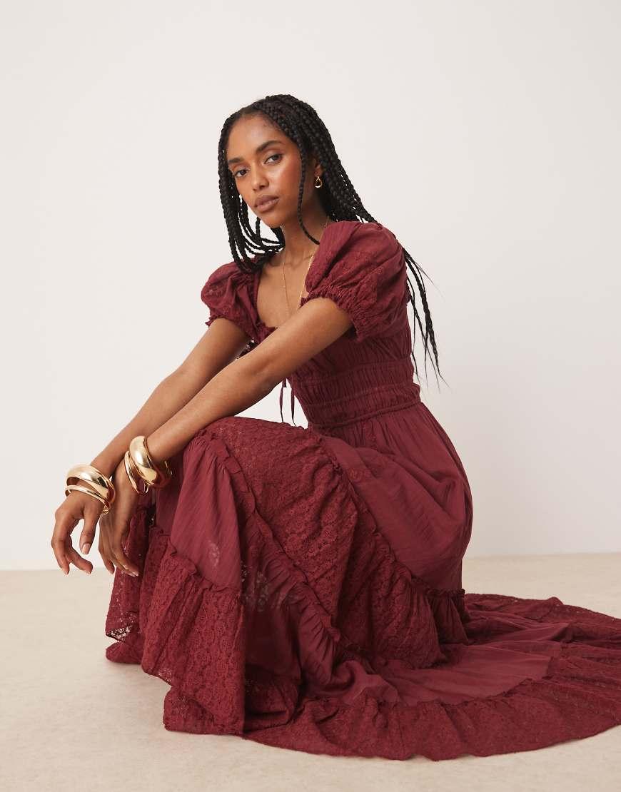 Free People Falling Sun Midi Dress in Red | Lyst UK
