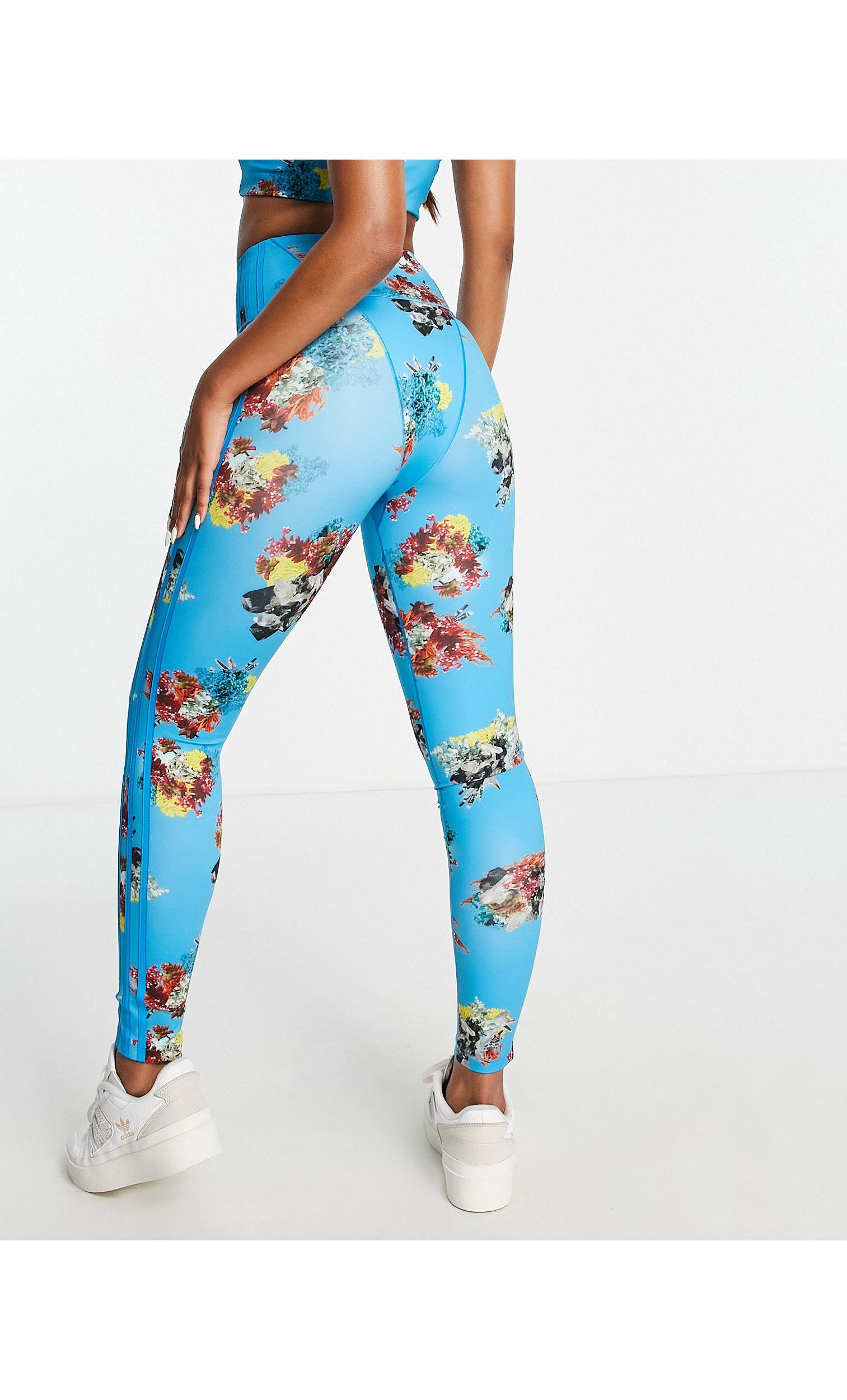 Ivy Park Adidas Originals X Printed leggings in Blue Lyst UK