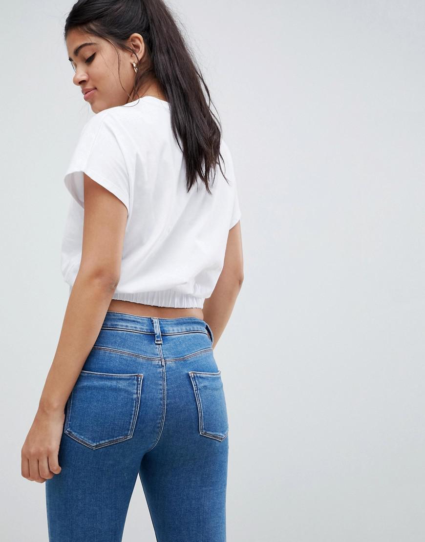 ASOS Denim Crop T-shirt With 