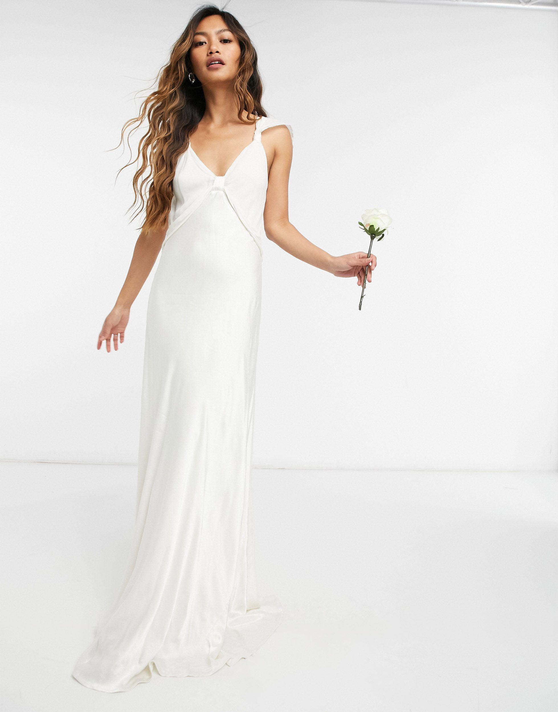 Ghost London Bridal Satin Maxi Gown in White Lyst Australia