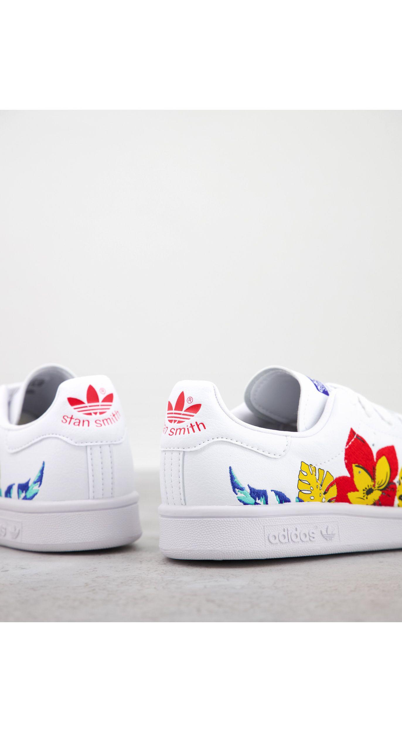 Stan smith - baskets durables à fleurs Caoutchouc adidas Originals en  coloris Blanc | Lyst