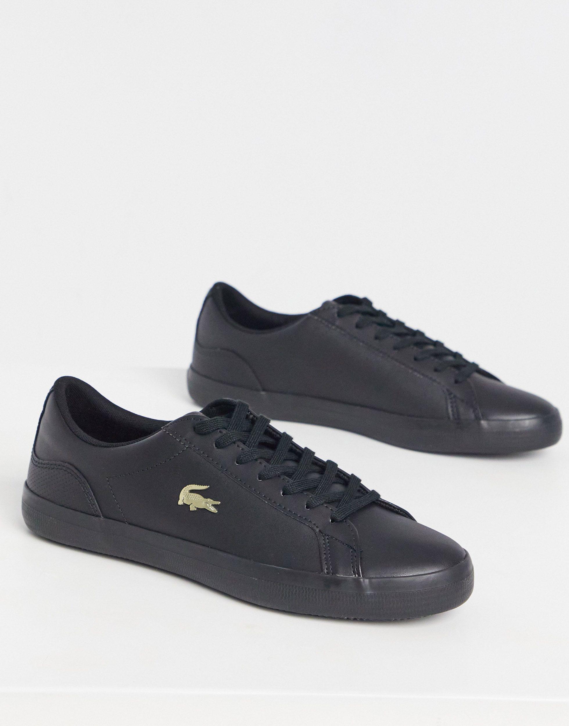 Bytte hele Anholdelse Lacoste Lerond Gold Croc Trainers in Black for Men | Lyst