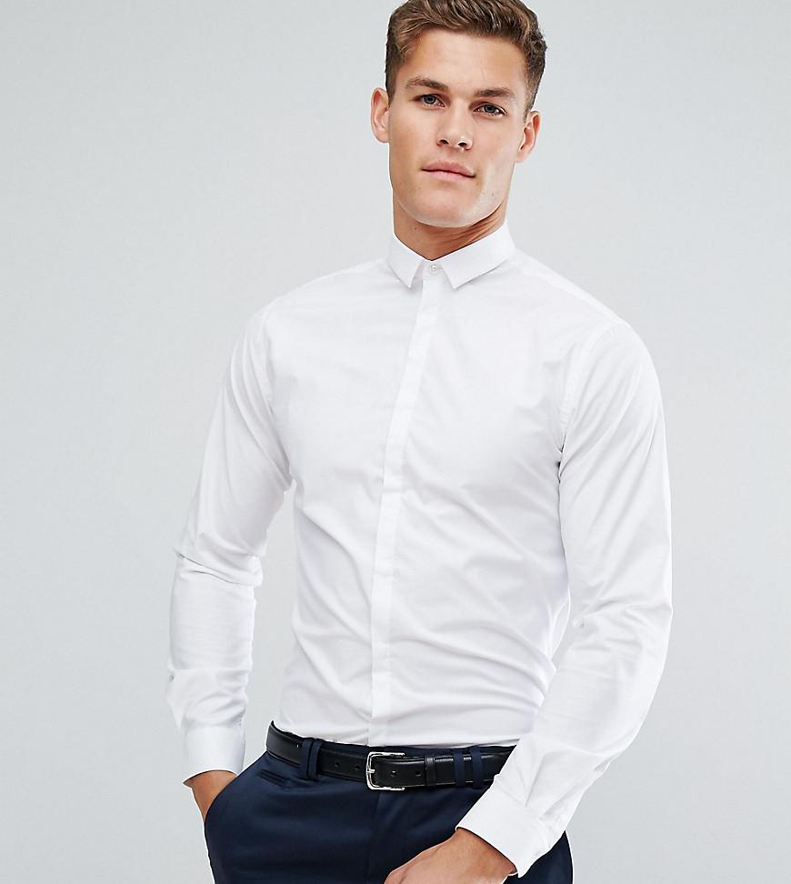 Lyst - Noak Skinny Shirt With Bluff Collar in White for Men