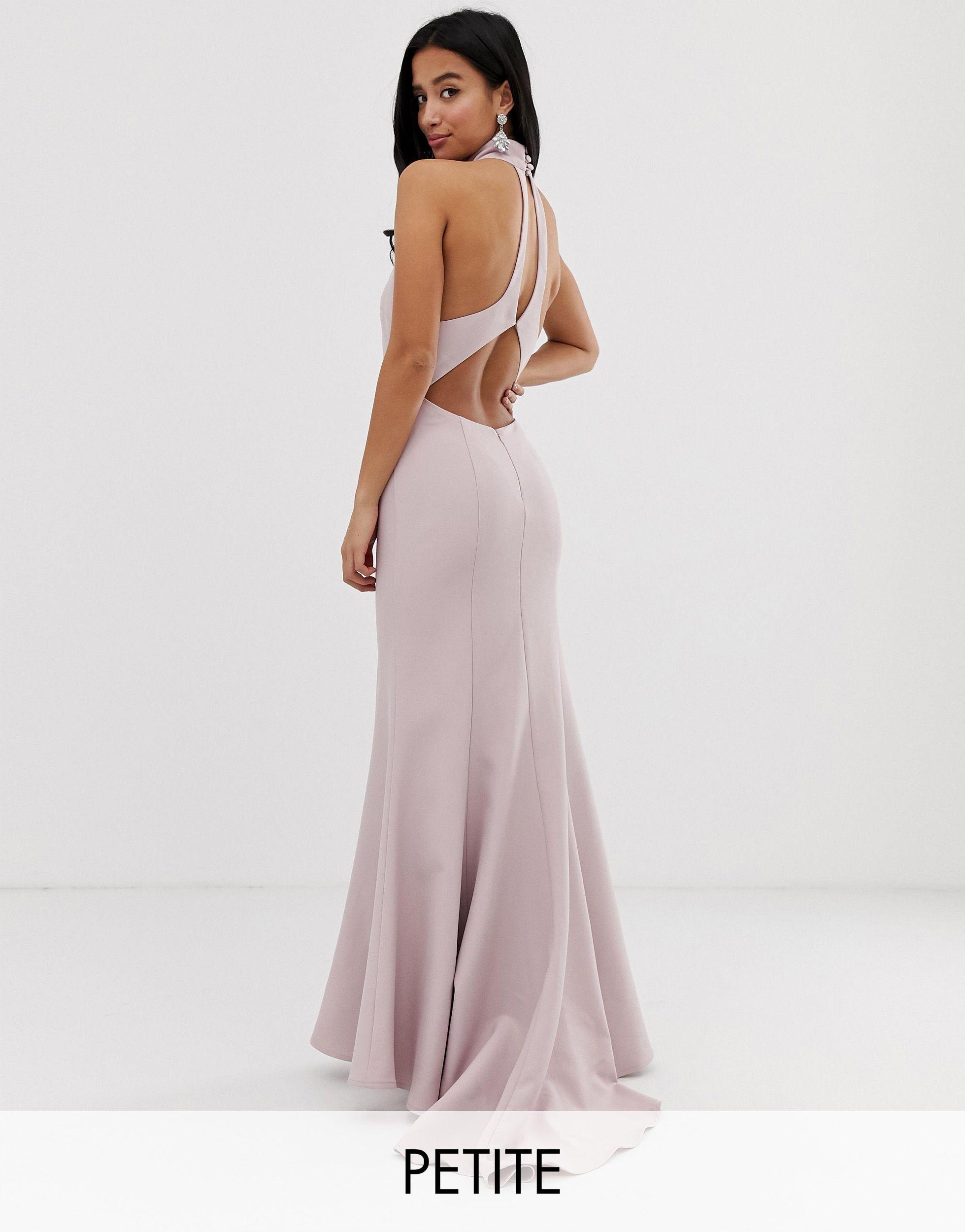 high neck backless maxi dress