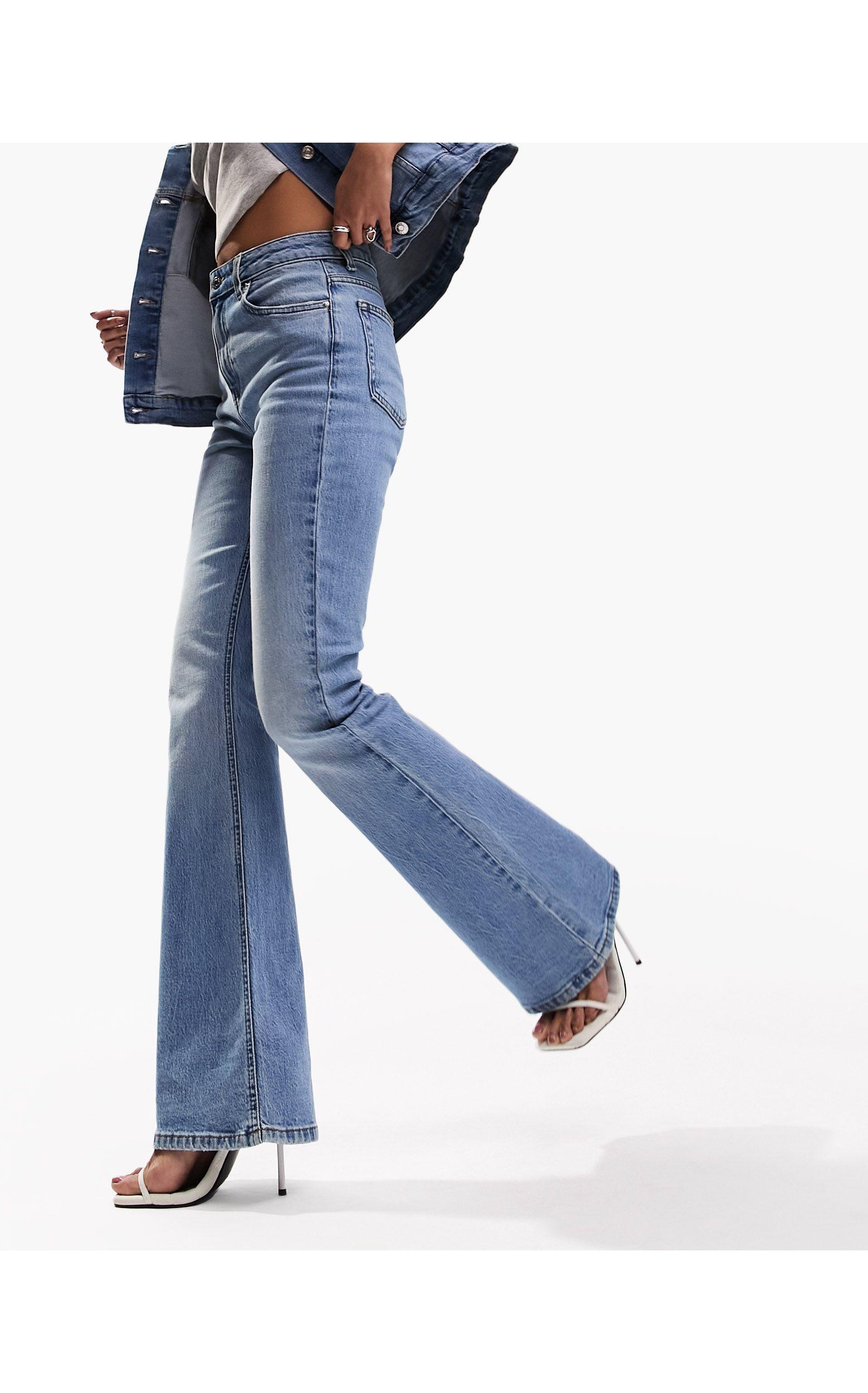 ASOS Flared Jeans in Blue | Lyst
