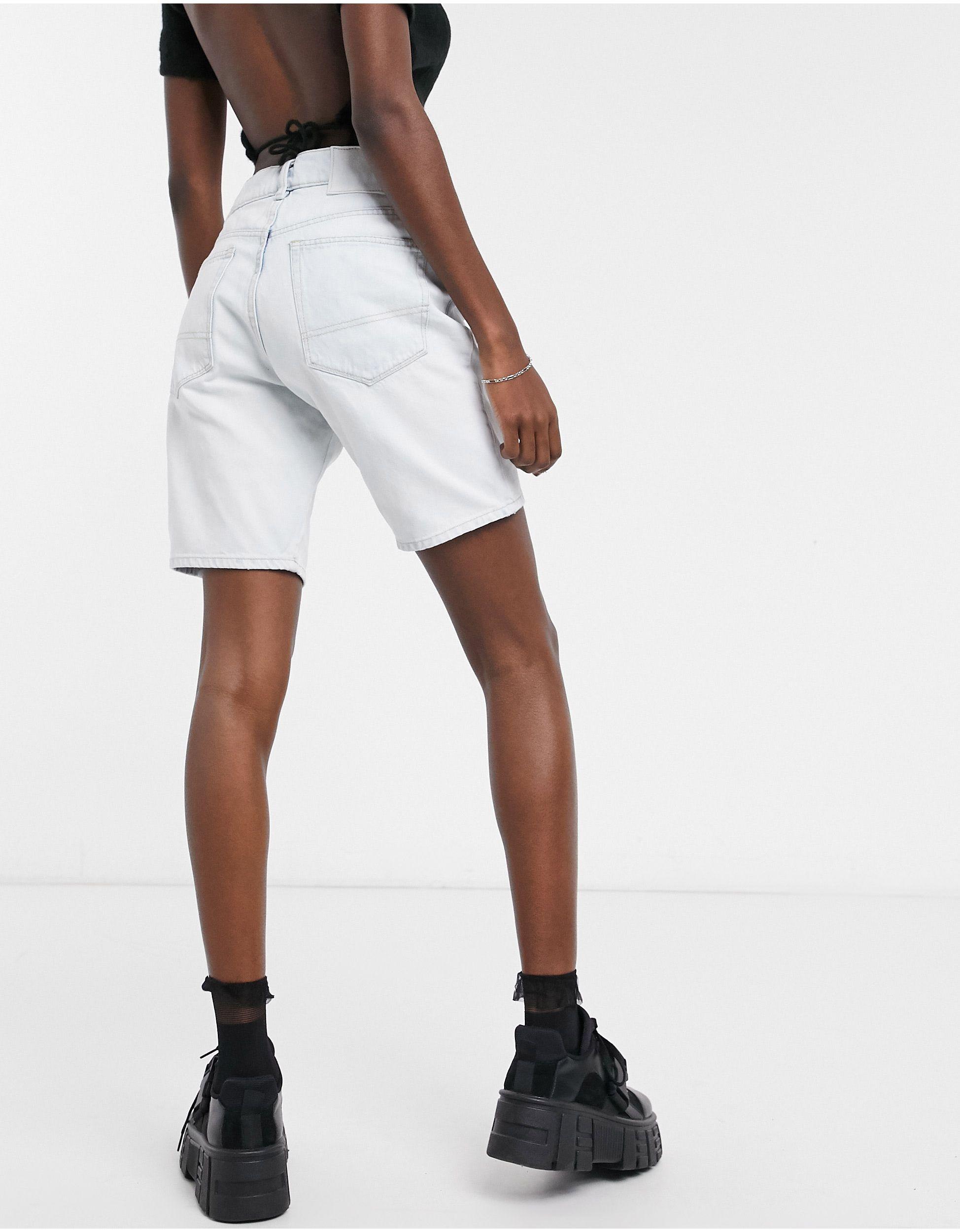 Collusion Denim Dad Shorts in White Lyst