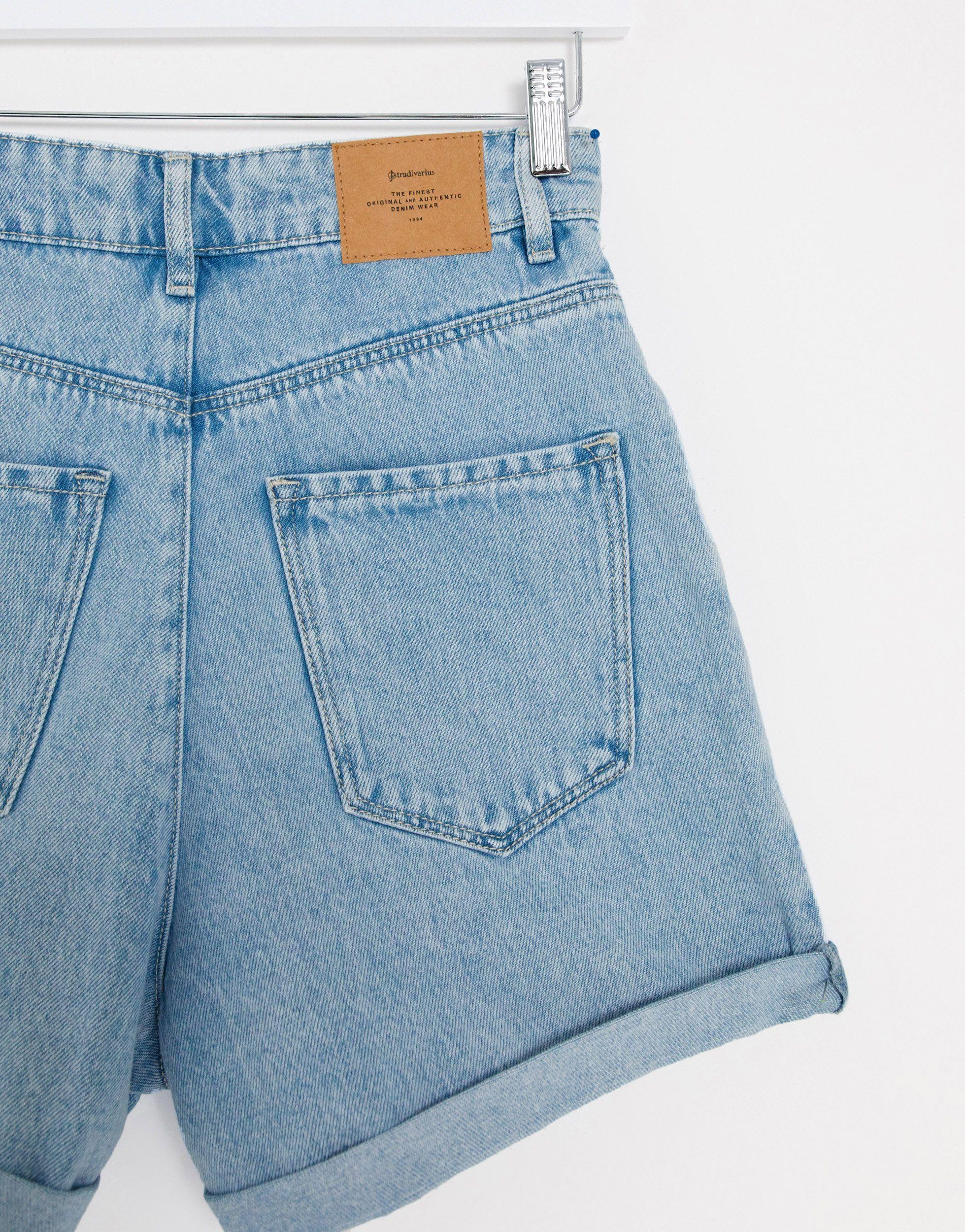 Pantalones vaqueros cortos con detalle Stradivarius de Denim de color Azul  | Lyst