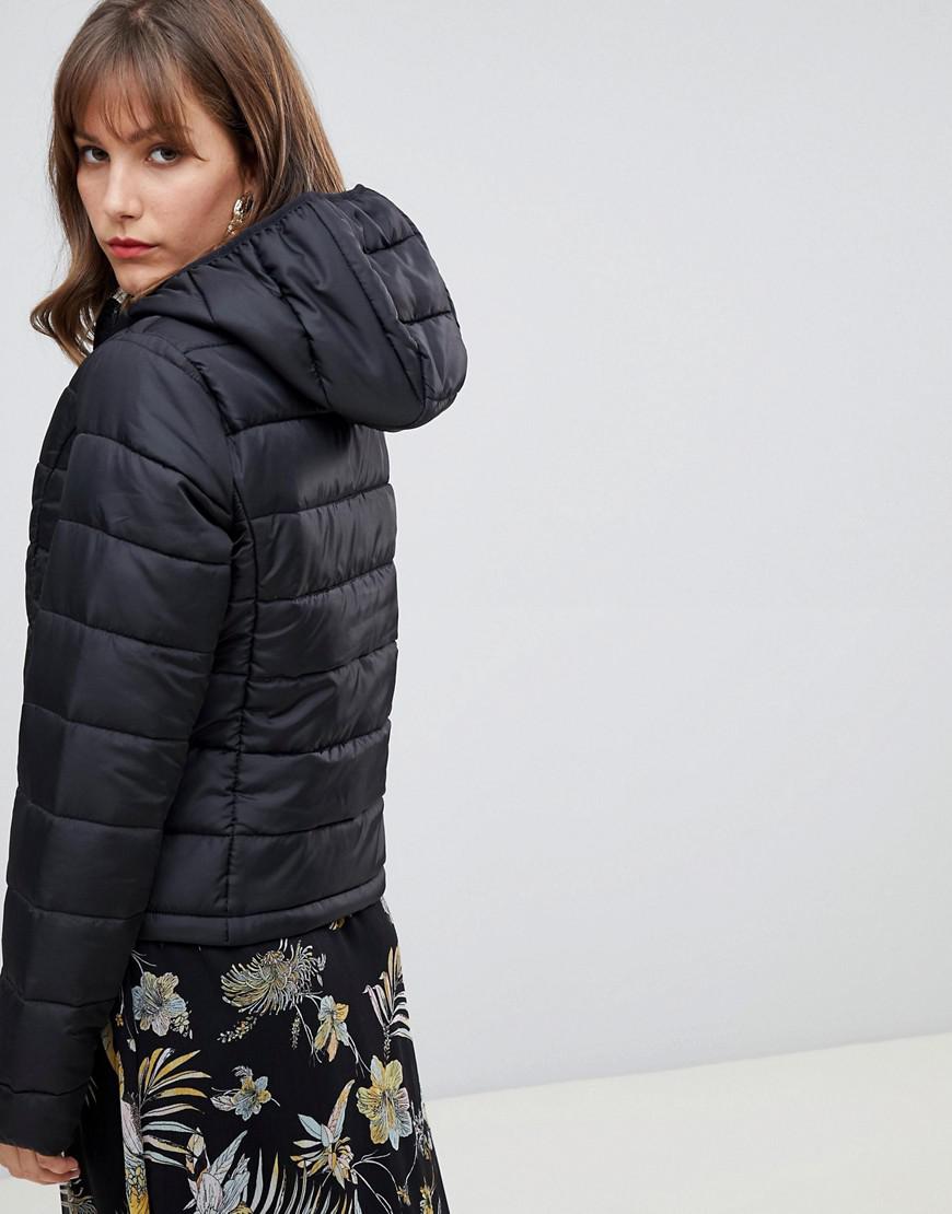 vero moda cropped hooded padded jacket