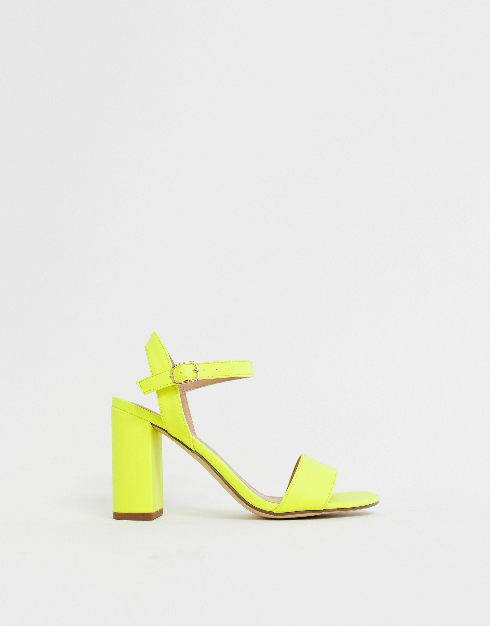 bright yellow block heels