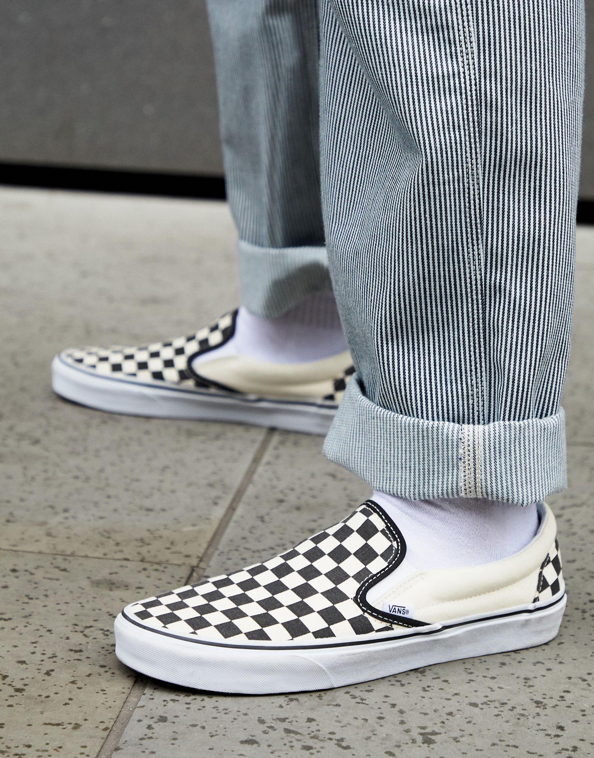 Vans Slip-on Checkerboard Plimsolls in Metallic for Men | Lyst
