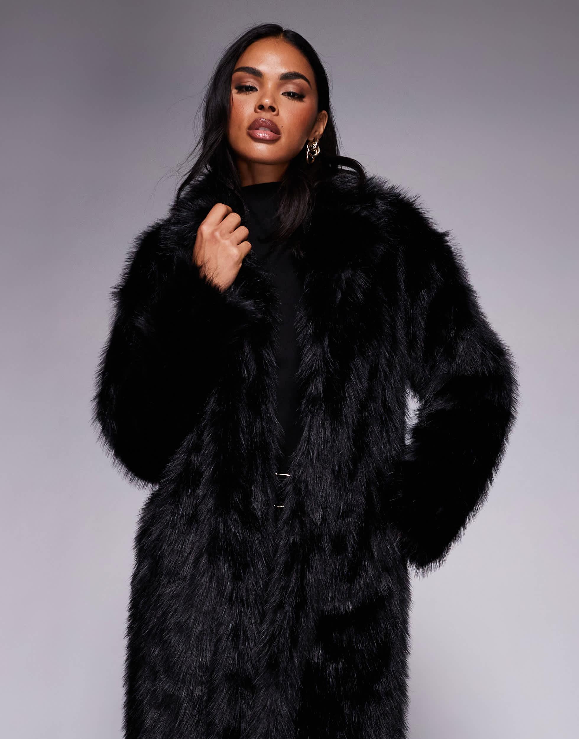 Princess Polly End Of Beginning Collar Detail Longline Faux Fur