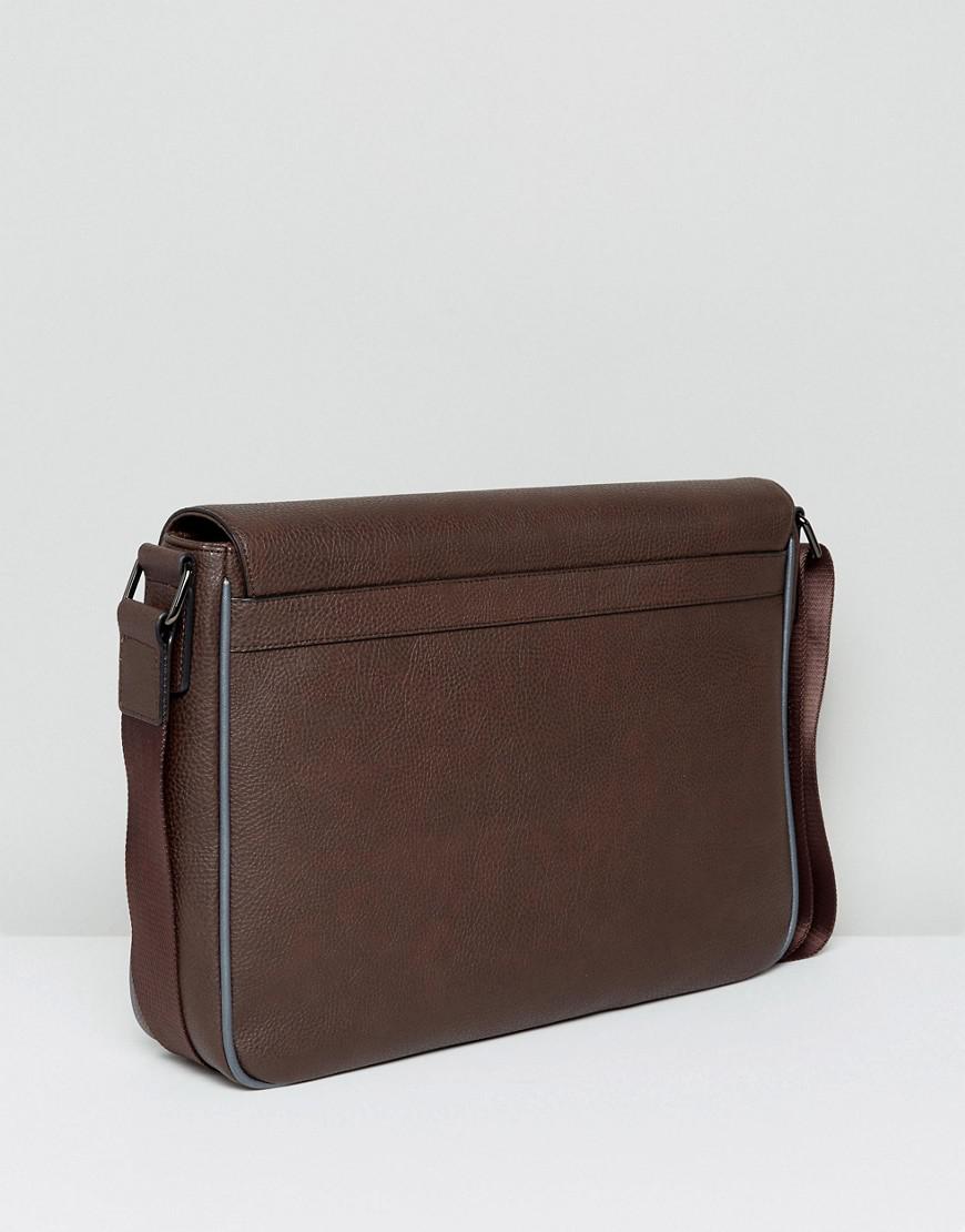 Ted Baker Embossed Messenger Bag In Brown for Men Lyst