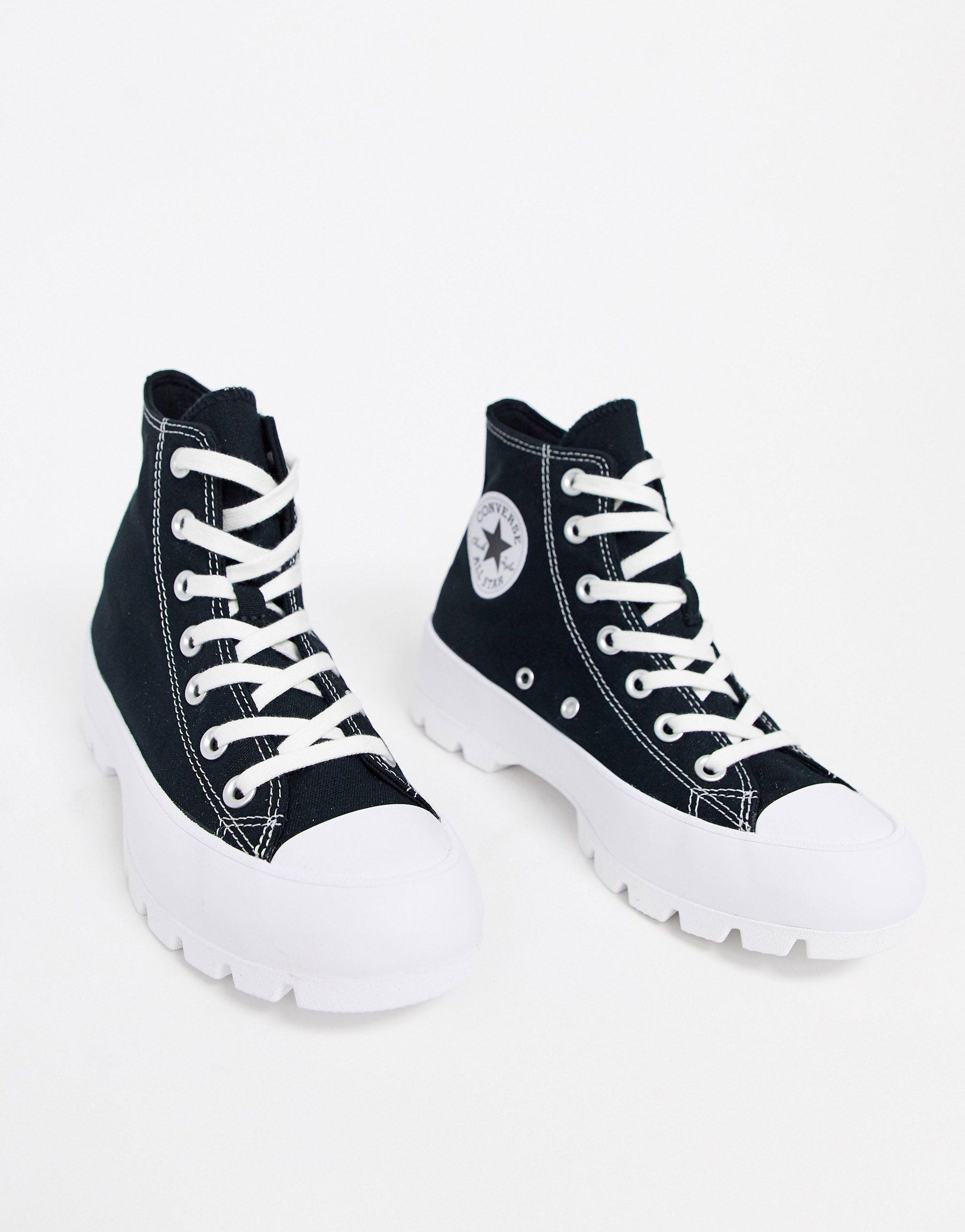 Converse Black Chuck Taylor Hi Chunky Sole Sneakers | Lyst