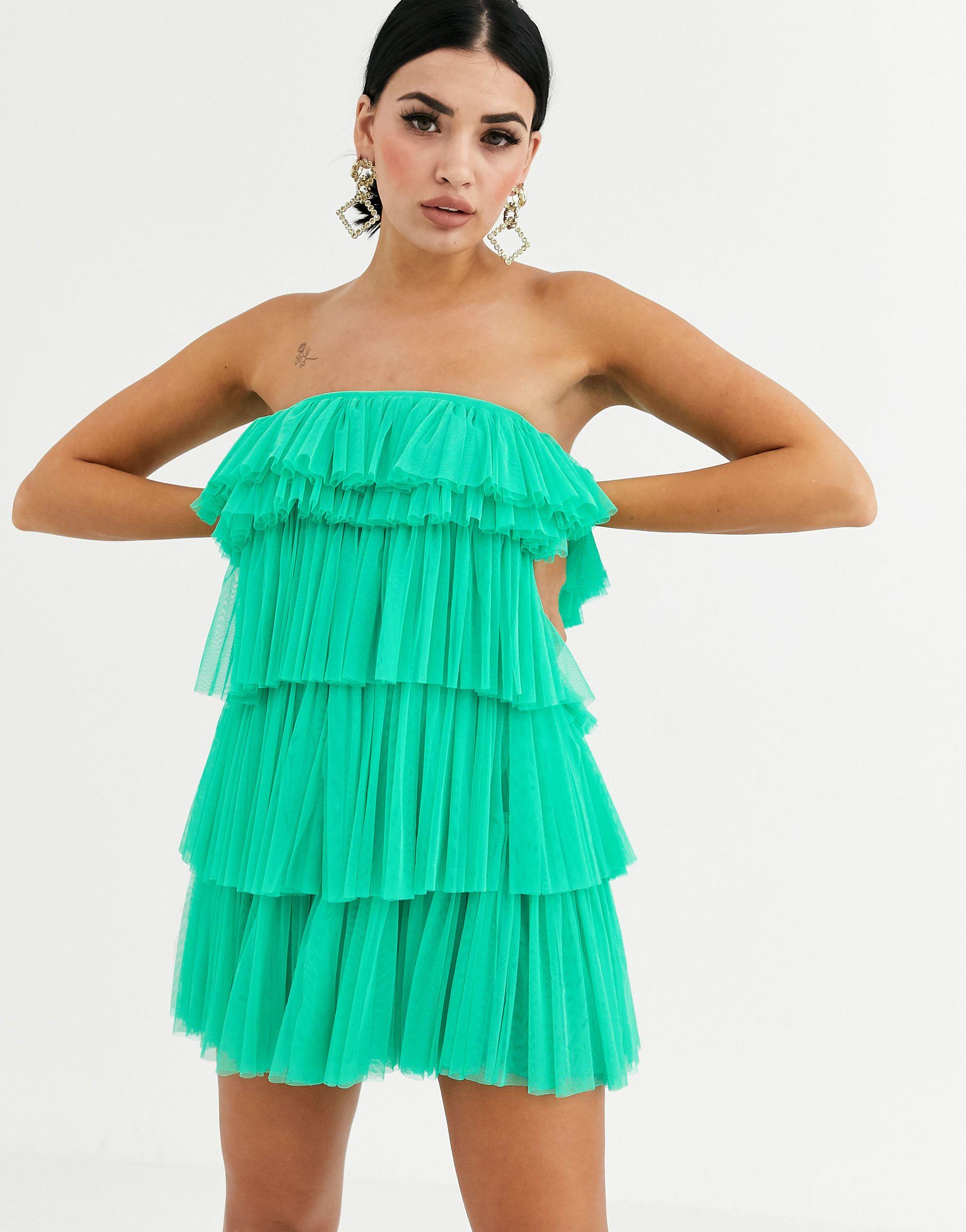 Layered ruffle mini dress hotsell