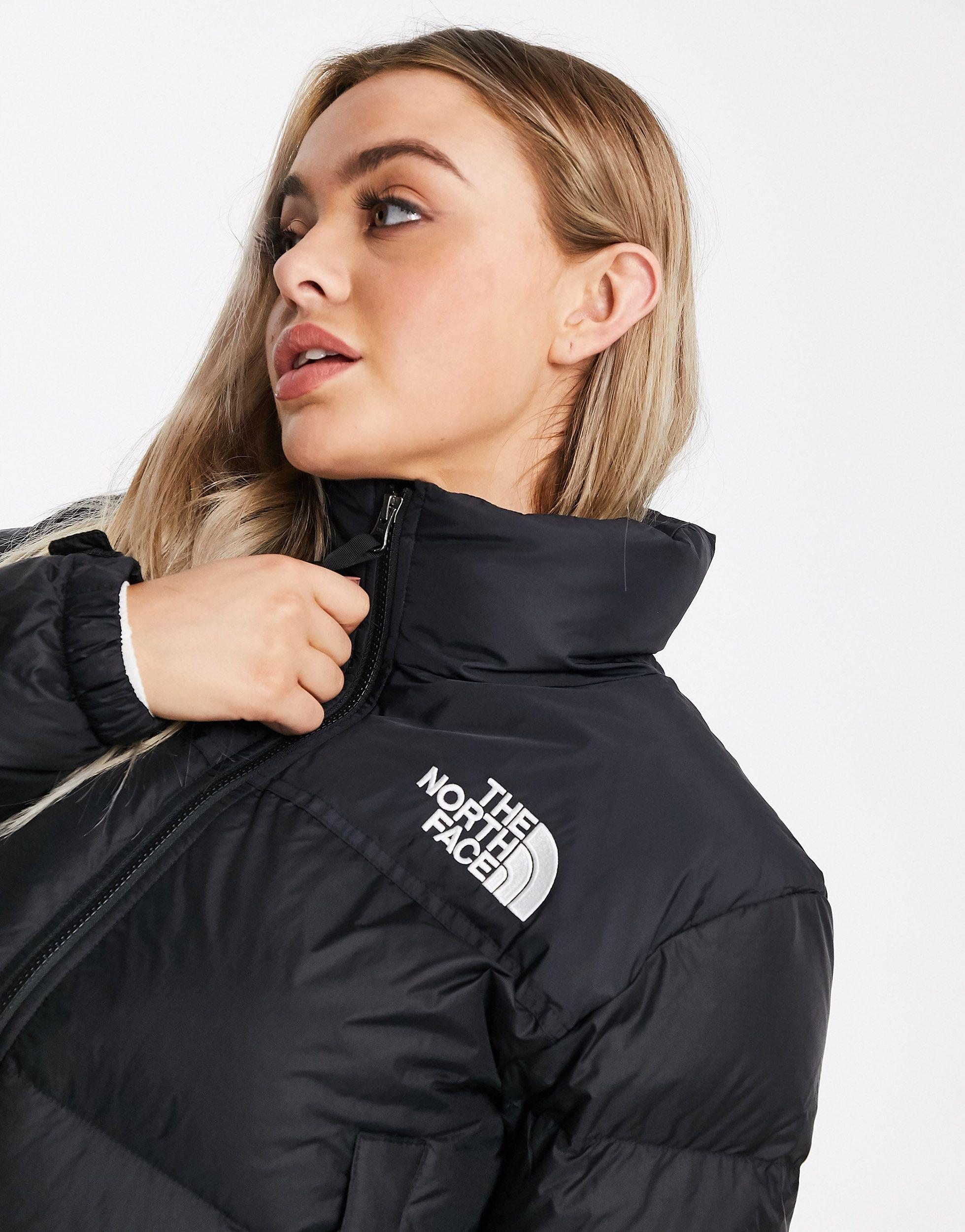 The North Face Synthetic Panel Padded Jacket In Black White Black Lyst The North Face Synthetic Panel Padded Jacket In Black White Black Lyst