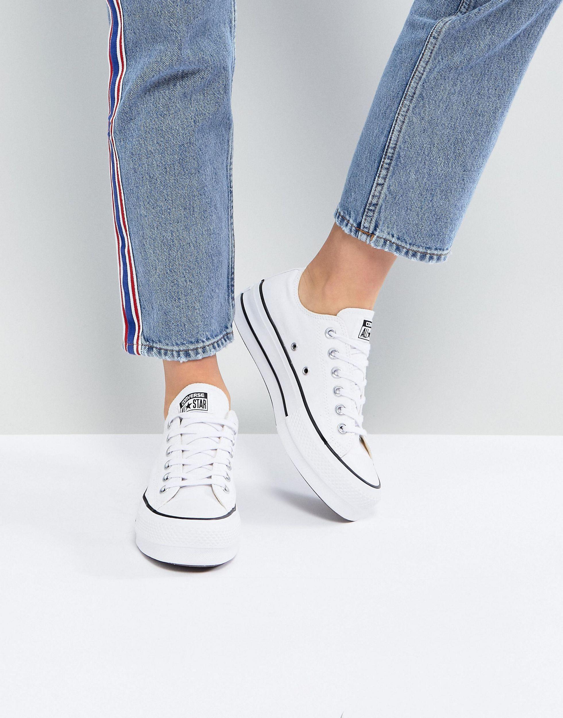 Converse Canvas Chuck Taylor All Star Lift Ripple Ox - Plateausneakers in  het Wit - Lyst