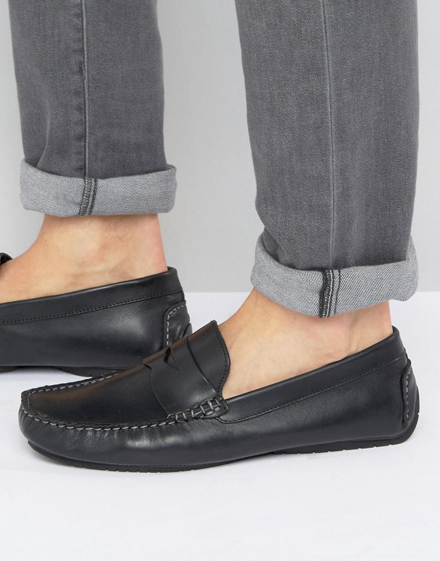Lyst - Dune Blake Driving Shoes In Black Leather in Black