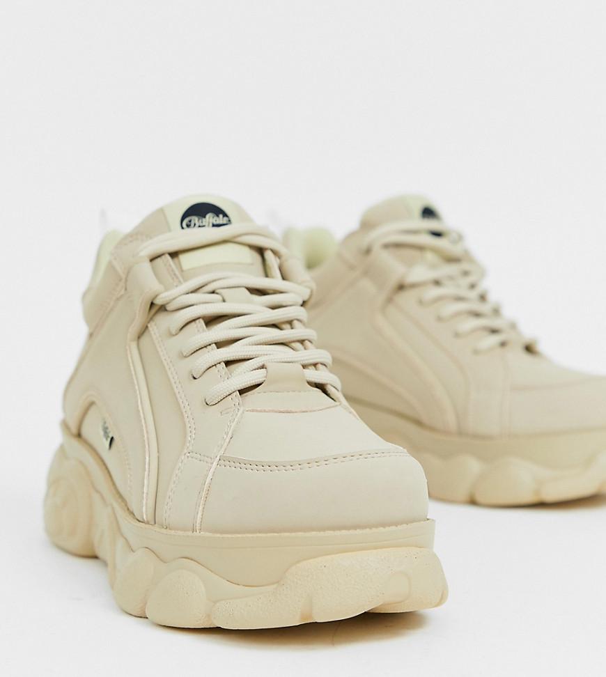 Buffalo Leather Colby Exclusive Low Platform Chunky Sneakers In Cream ...