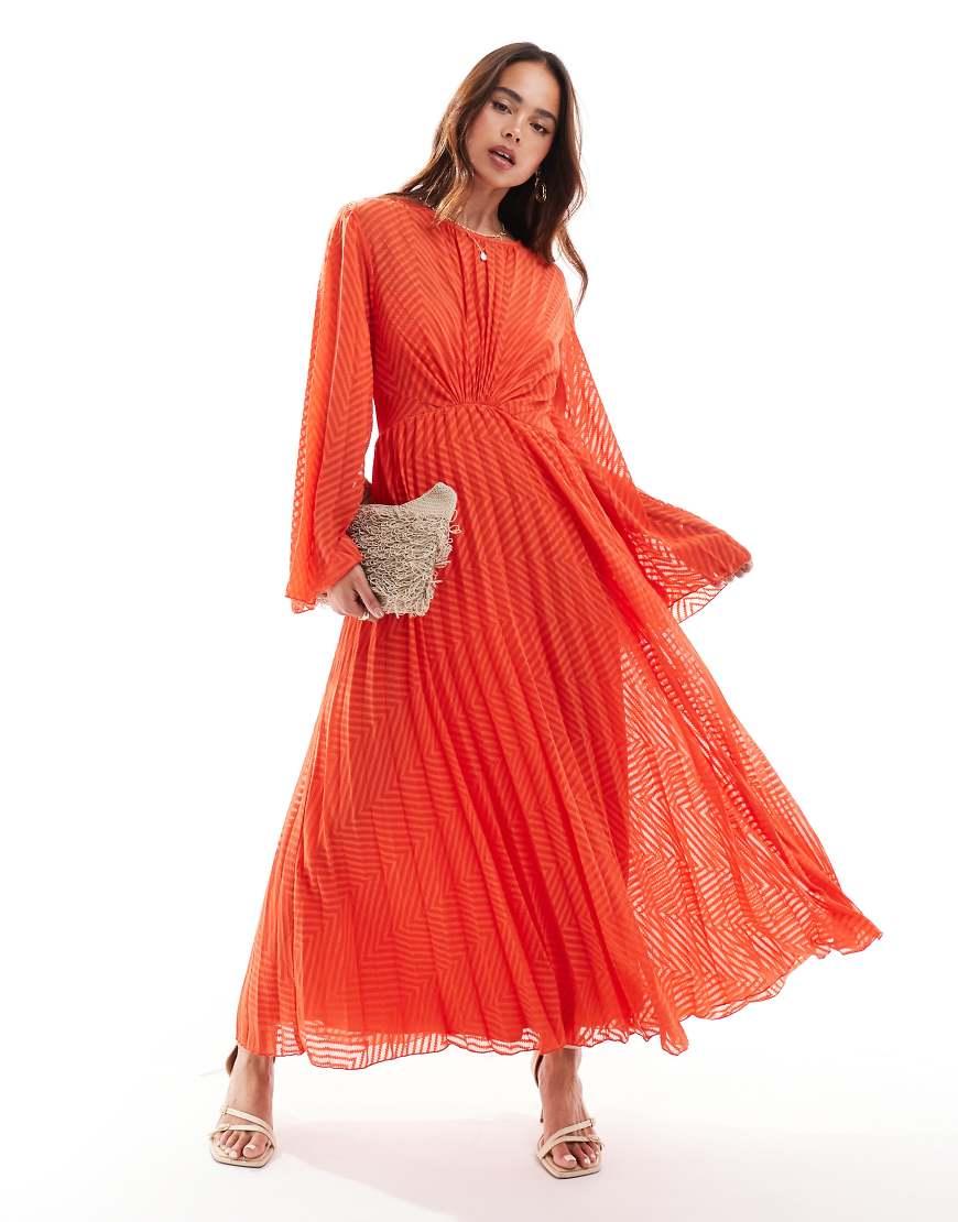 Chevron pleated midi dress online