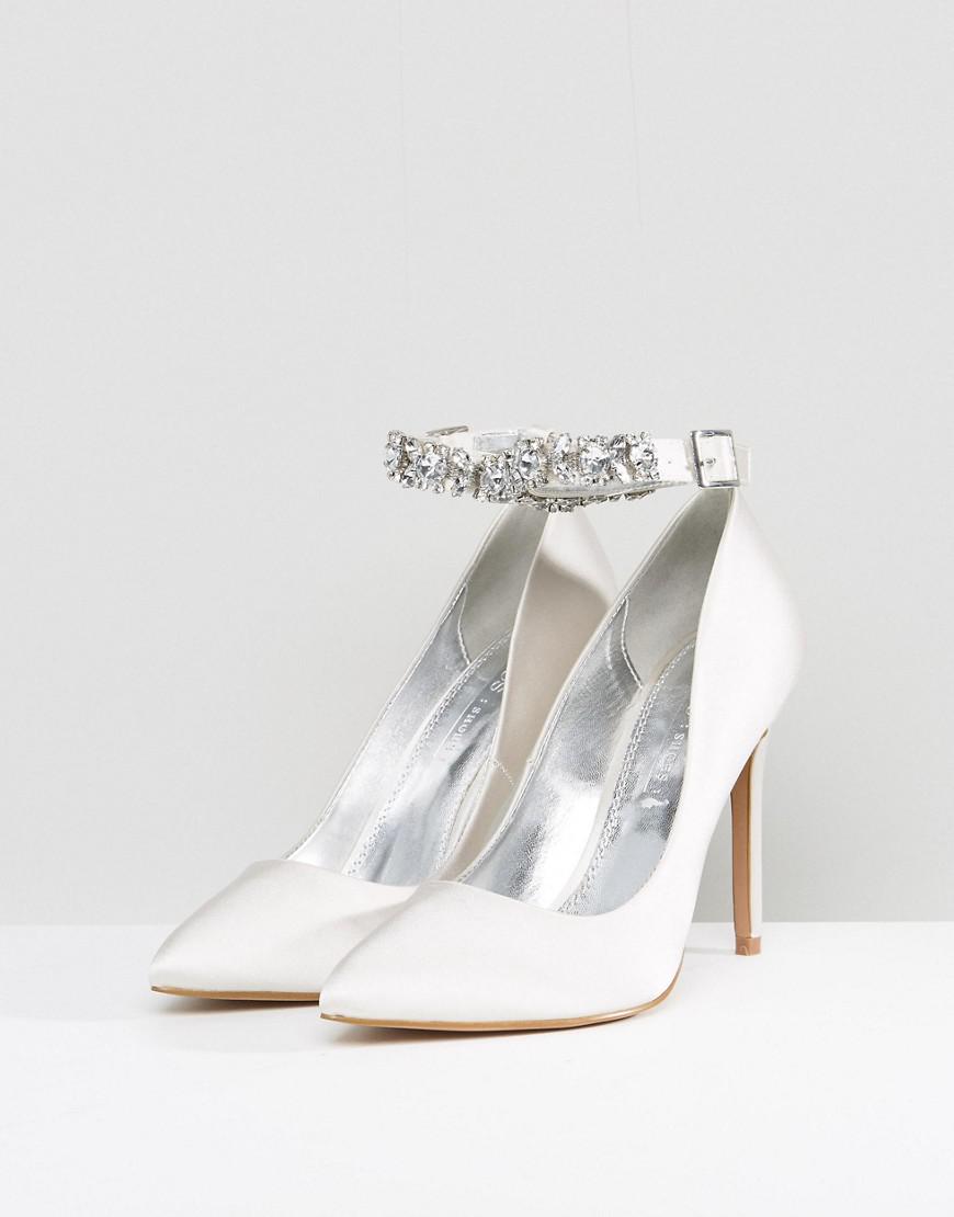Lyst Asos Persia Bridal Embellished Court Shoe in White