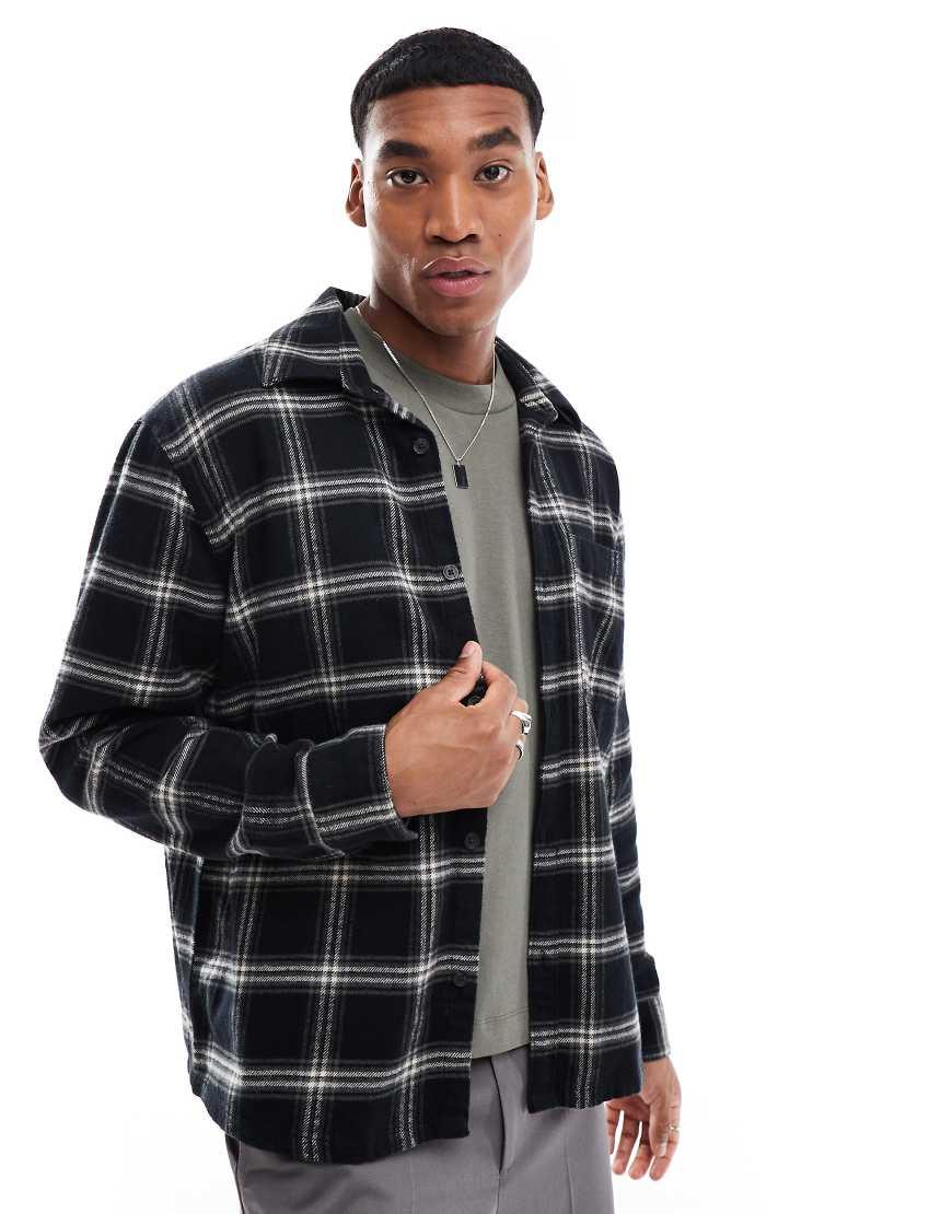 Hollister Check Flannel Overshirt in Black for Men Lyst UK