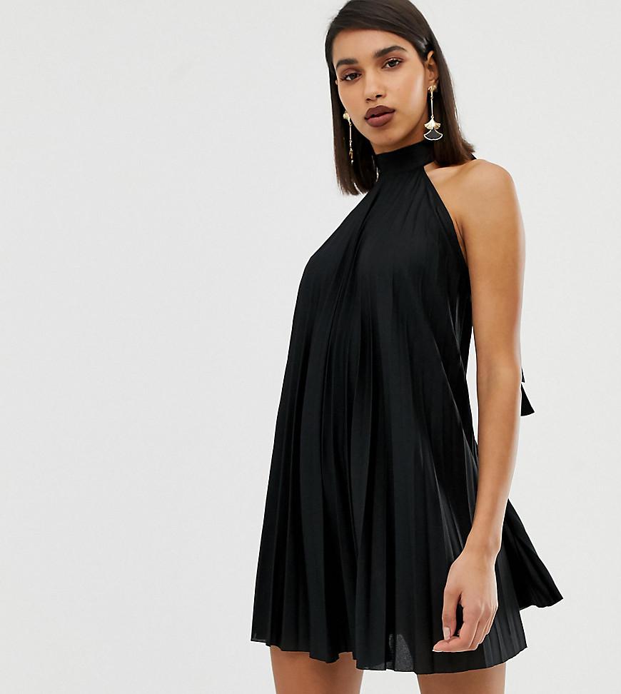 mini black halter dress