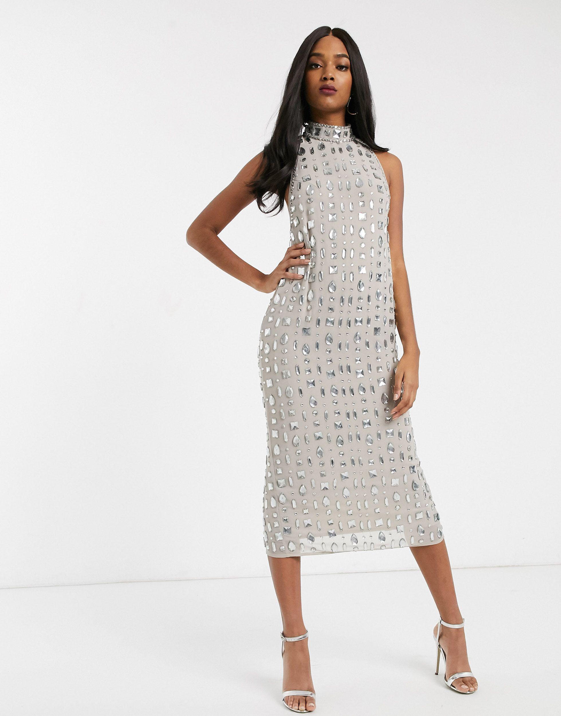 ASOS Synthetic Linear Gem Embellished 