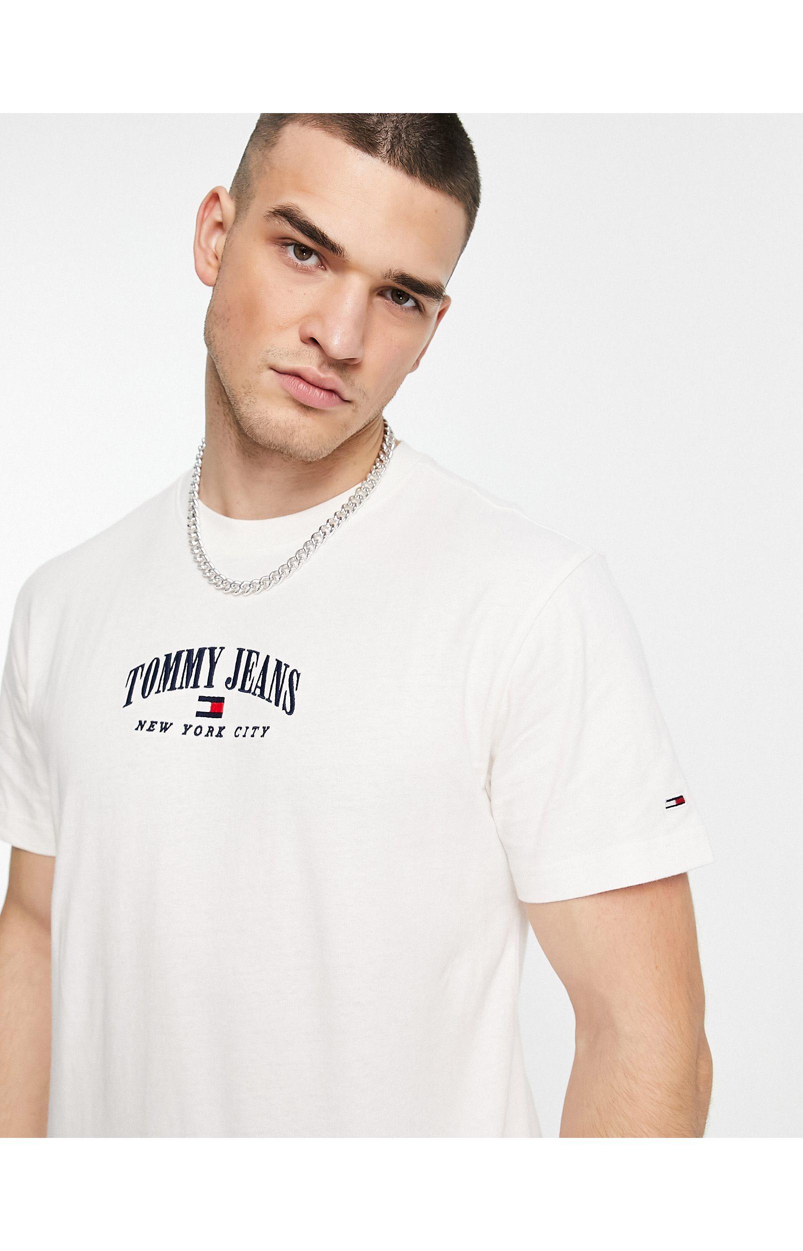 Tommy Hilfiger Cotton Small Varsity Logo Classic Fit T-shirt in White for  Men | Lyst