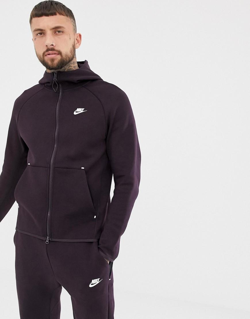 Sudadera violeta oscuro de polar con capucha y cremallera Tech 928483-659  Nike de Polar de color Rojo para hombre | Lyst