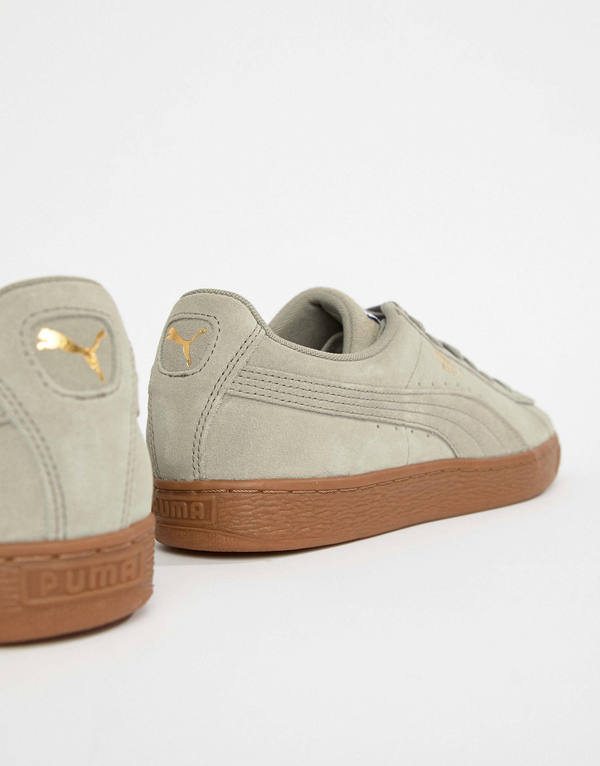 PUMA Suede Gum Sole Trainers In Grey 36534747 in Gray for Men | Lyst