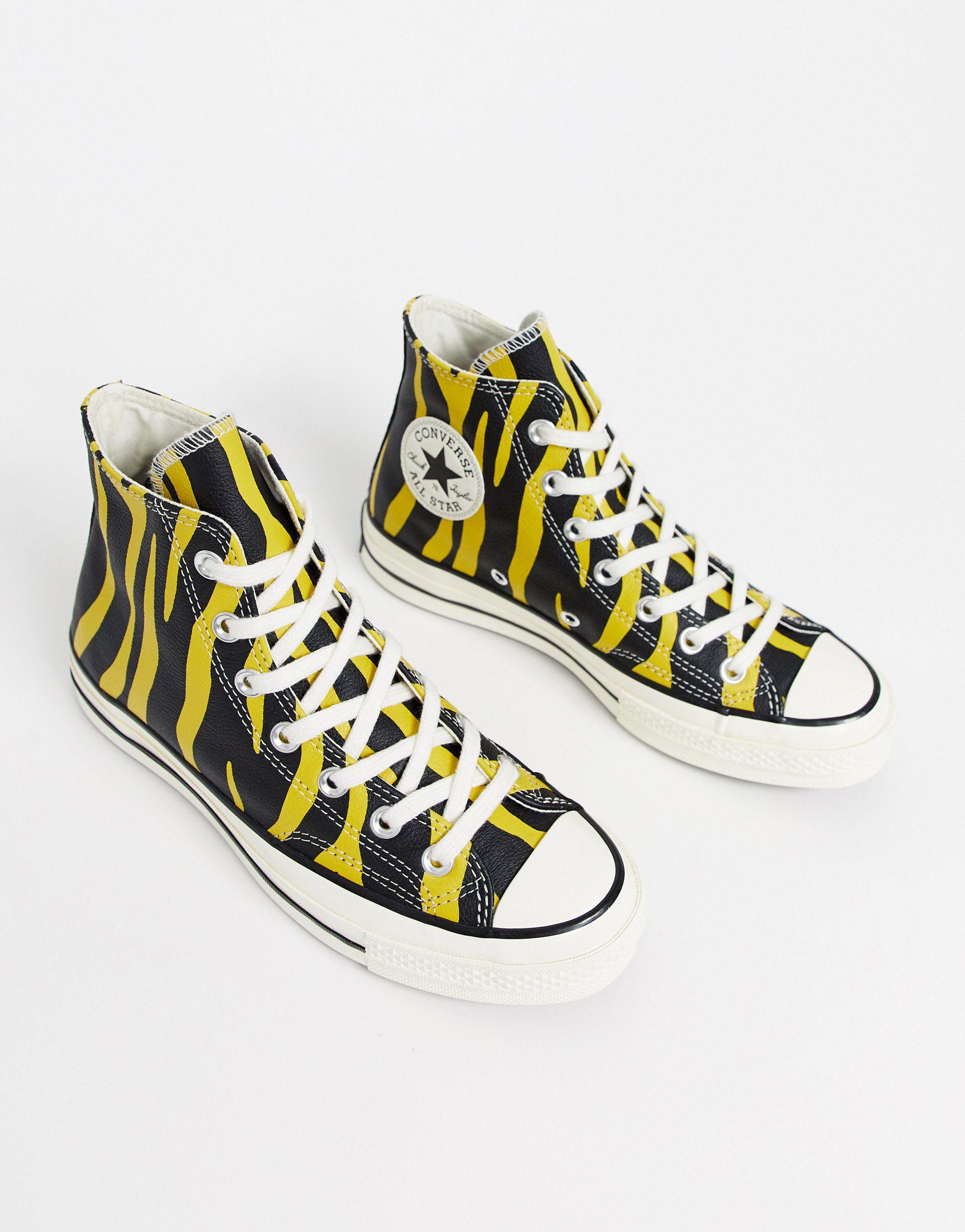 Converse Rubber Chuck 70 Hi Yellow Zebra Print Sneakers | Lyst