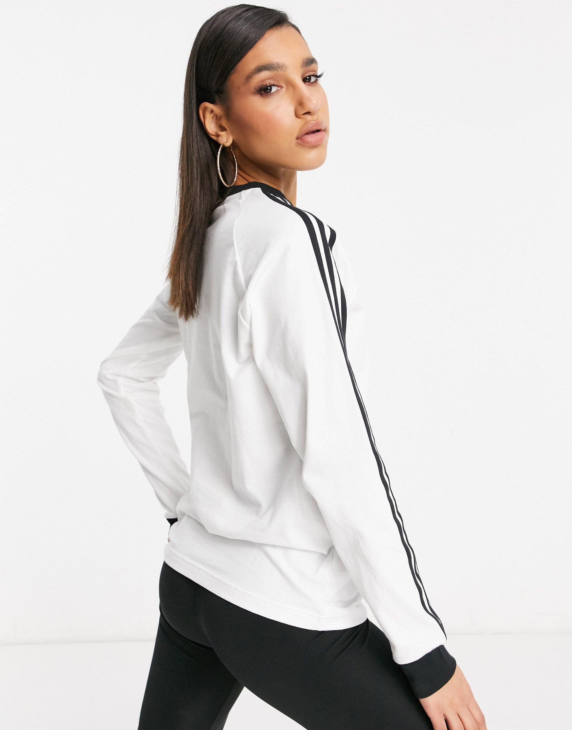 adidas white long sleeve shirt womens