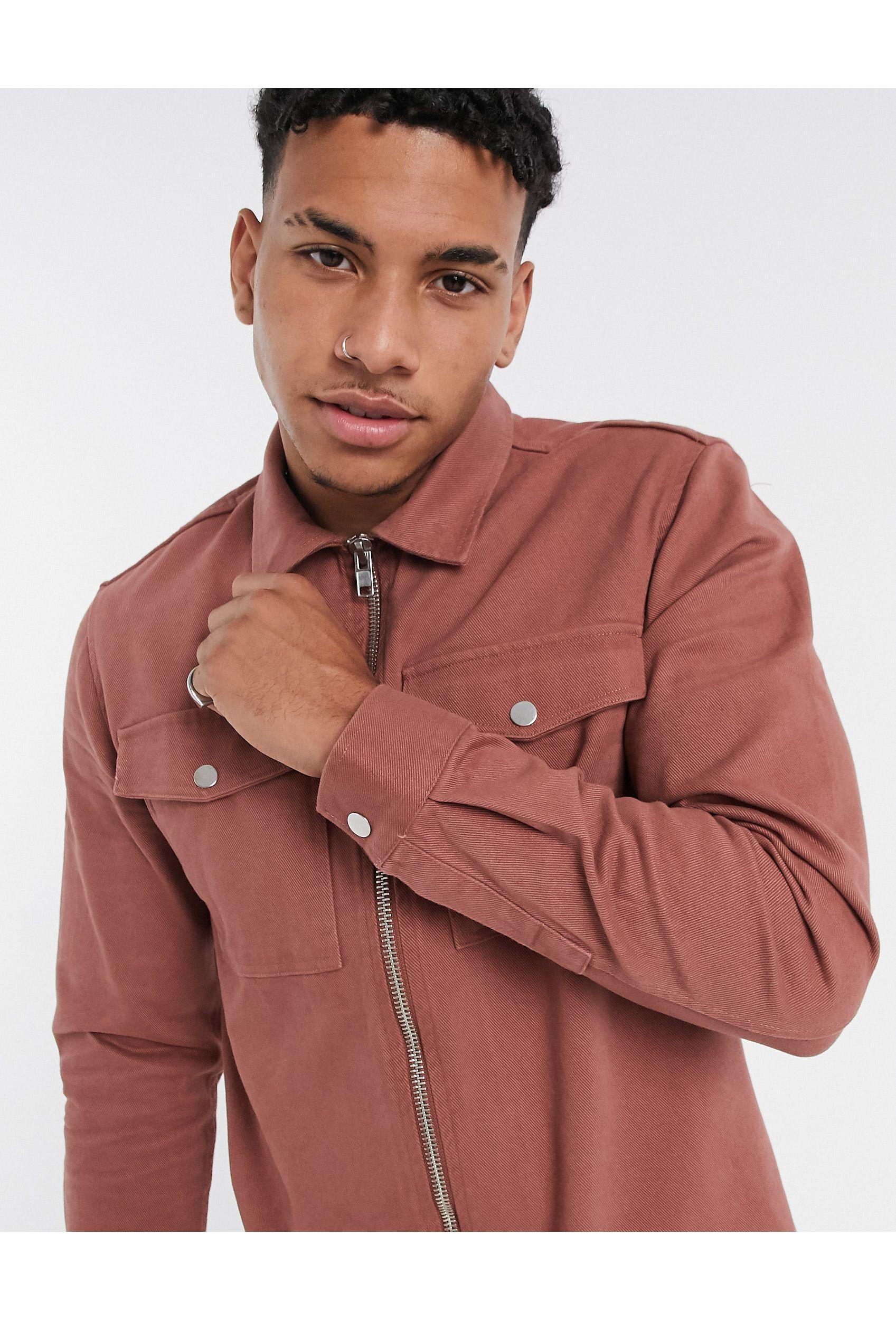 River Island Overshirt in Pink for Men Lyst UK