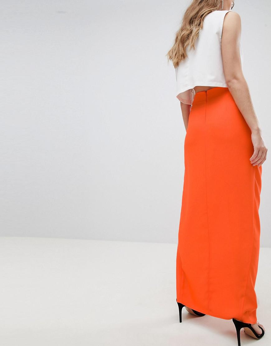 twist front maxi skirt