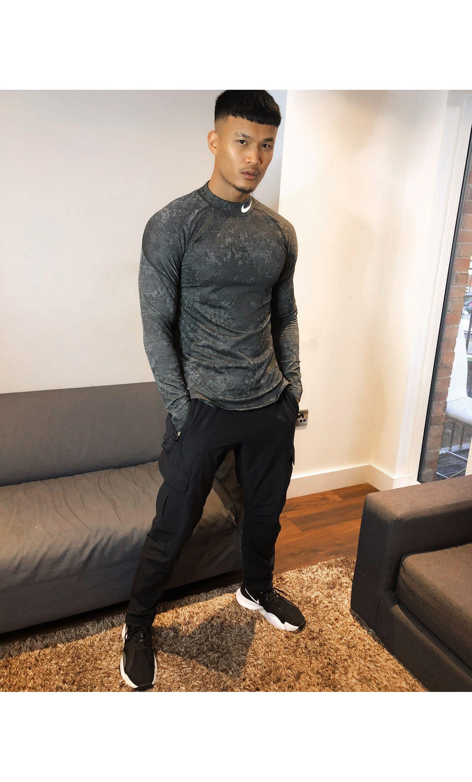 Nike Nike Pro Training Therma Warm Mock Neck Long Sleeve Top in Grey for  Men | Lyst UK