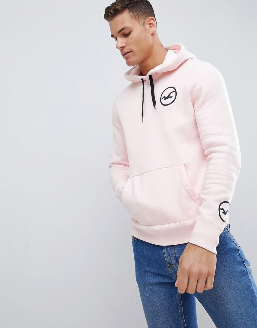 light pink hoodie mens outfit