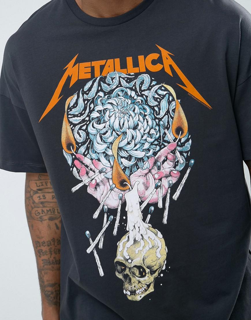 ASOS Metallica Oversized Band T-shirt in Gray for Men | Lyst