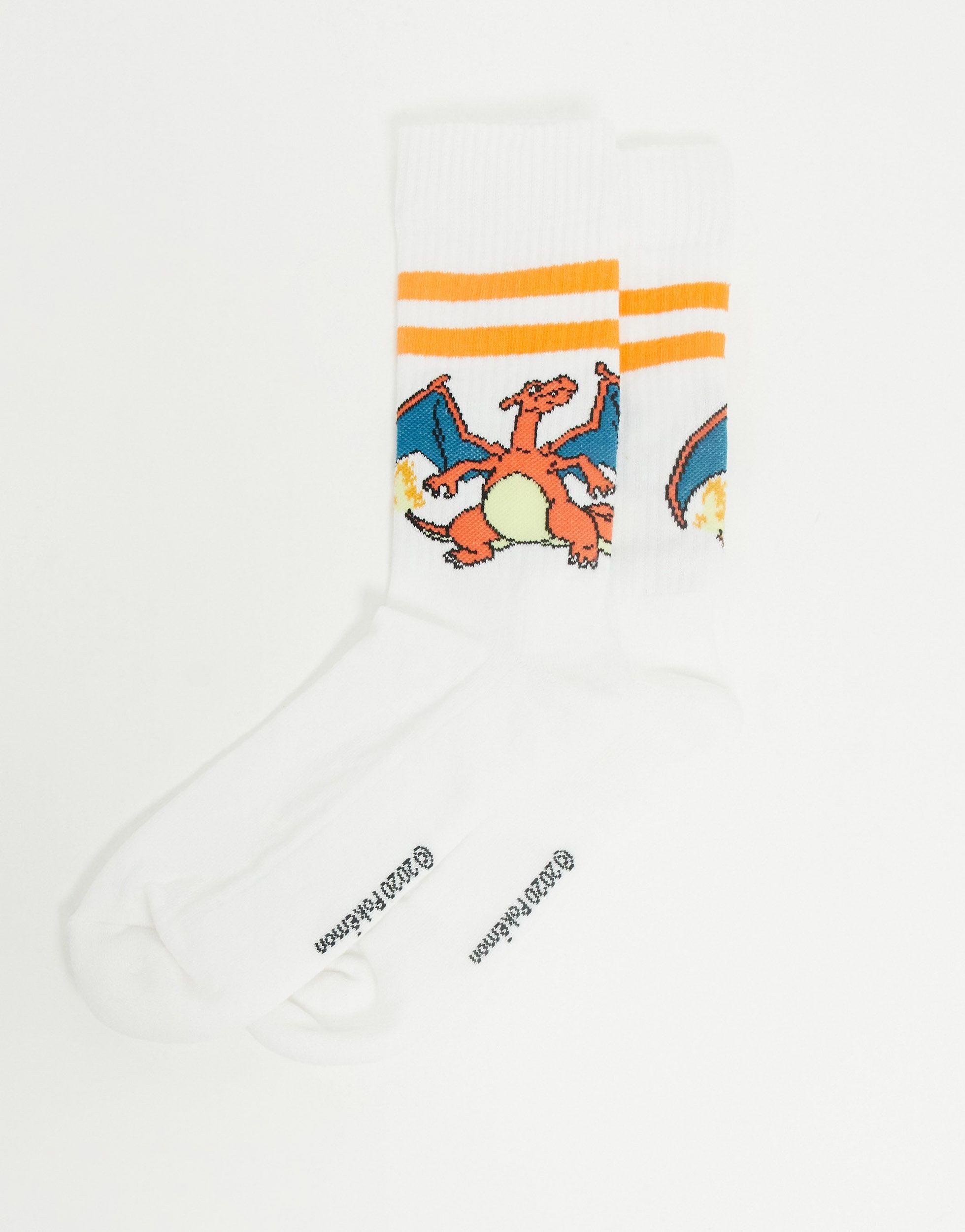 ASOS Pokemon Sport Socks With Charizard in White for Men | Lyst