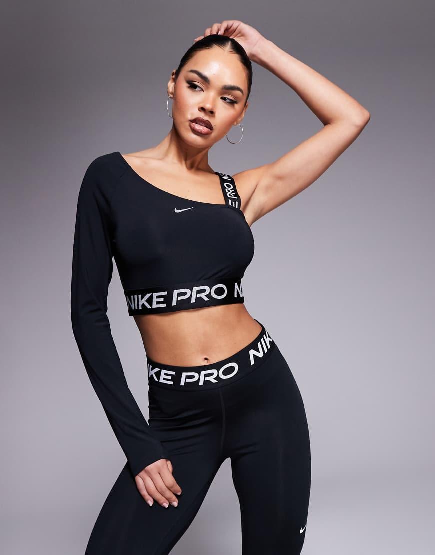 black nike pro crop top