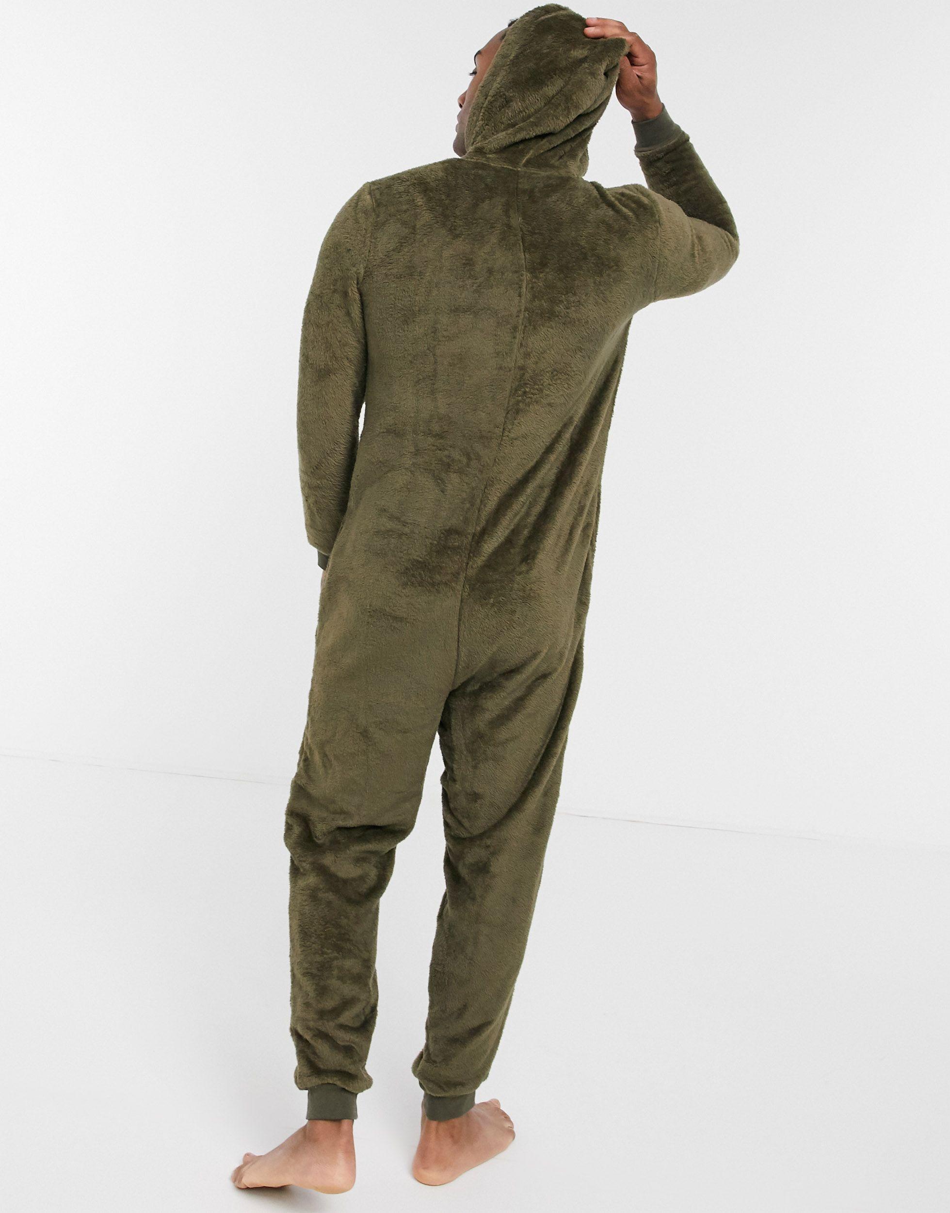 ASOS Fleece Onesie in Green for Men Lyst